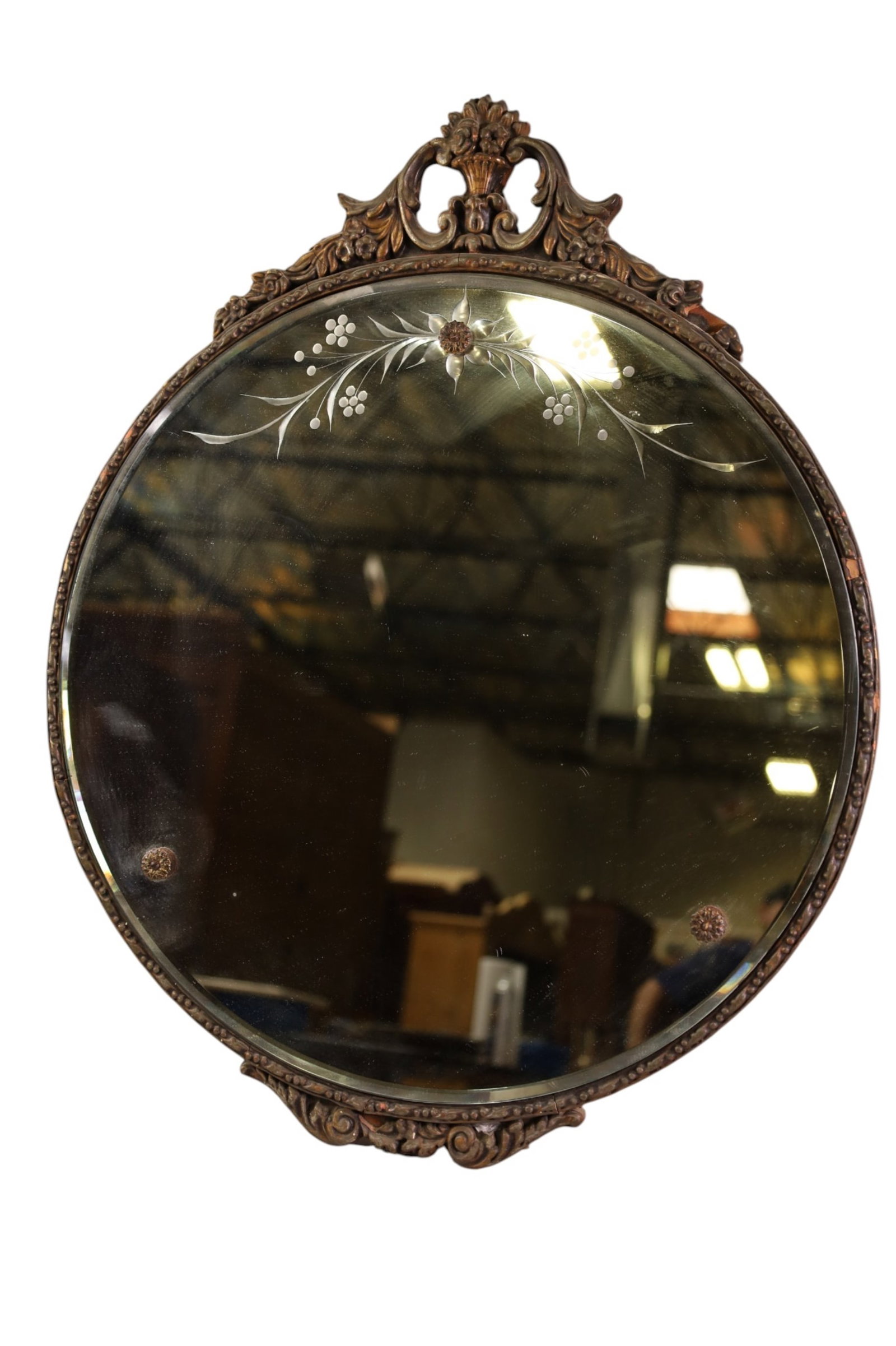 1920'S ETCHED WALL MIRROR (1 of 6)