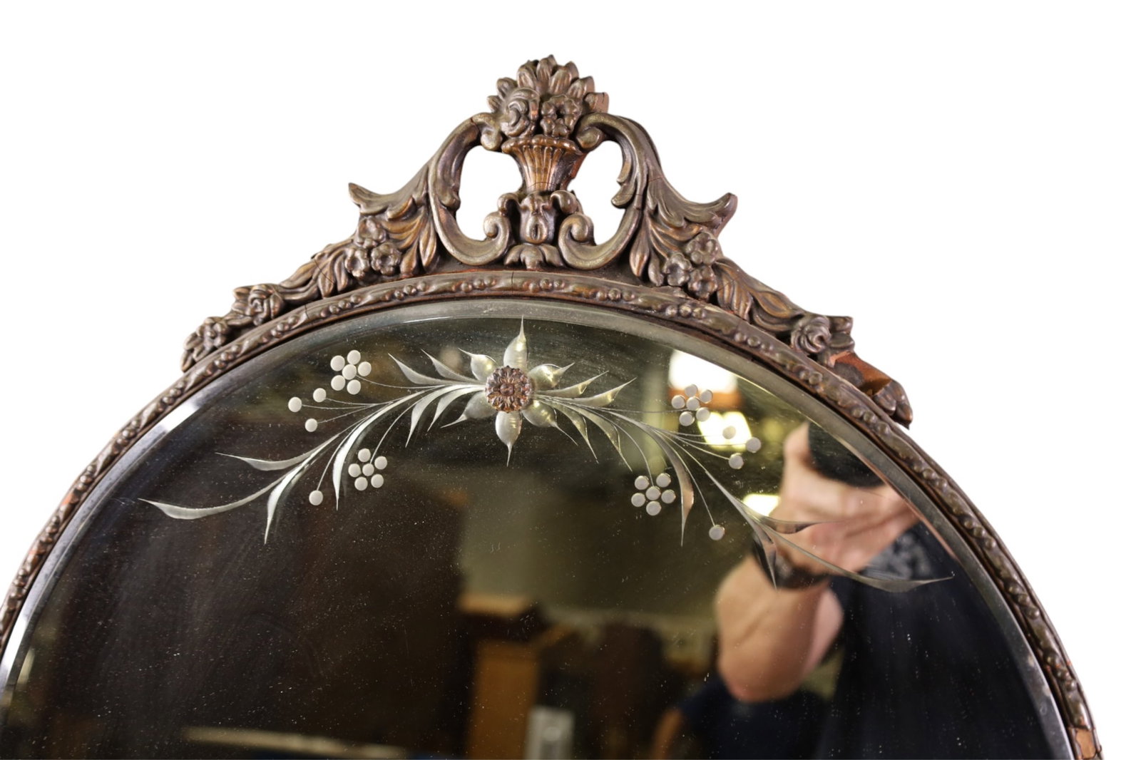 1920'S ETCHED WALL MIRROR - 2
