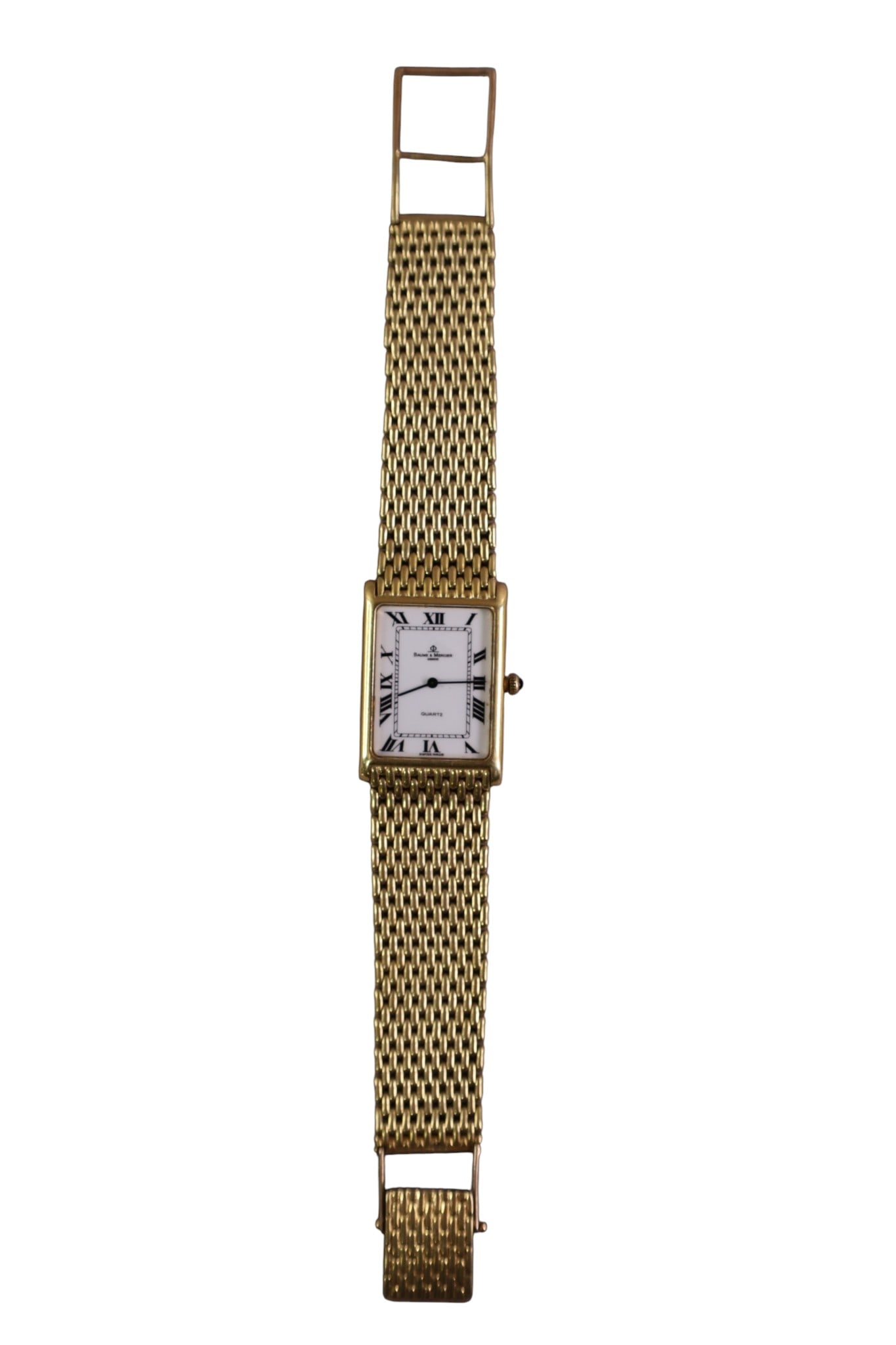 14K GOLD BAUME & MERCIER WATCH: 14K GOLD BAUME & MERCIER WATCH, QUARTZ MOVEMENT, 14K GOLD. APPROX 61 GRAMS TOTAL.