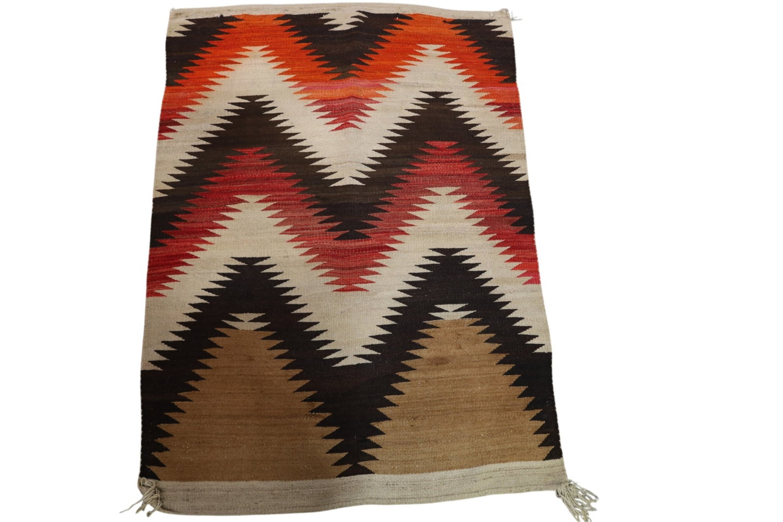 NATIVE AMERICAN NAVAJO RUG: HANDMADE NAVAJO NATIVE AMERICAN RUG, SOME STAINS. 43" x 58"
