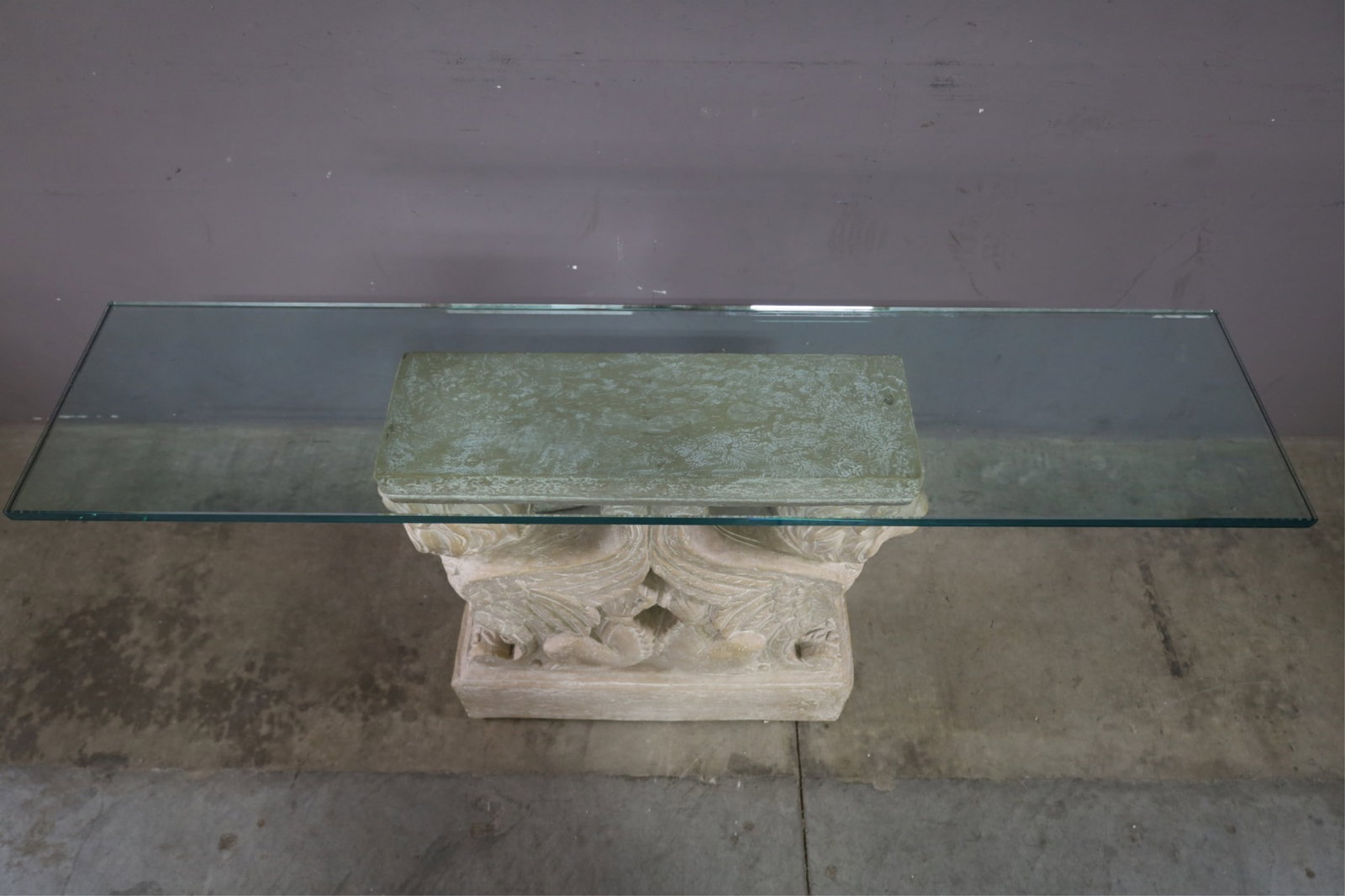 GLASS TOP HALL TABLE - 3