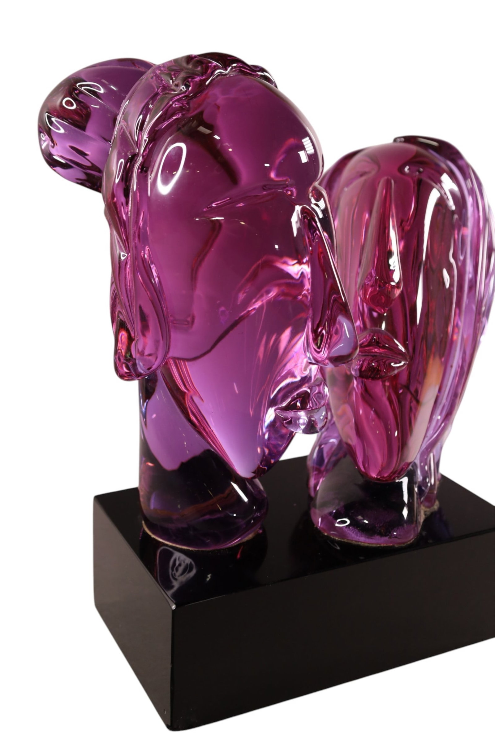 DOUBLE BUST GLASS SCULPTURE - 2
