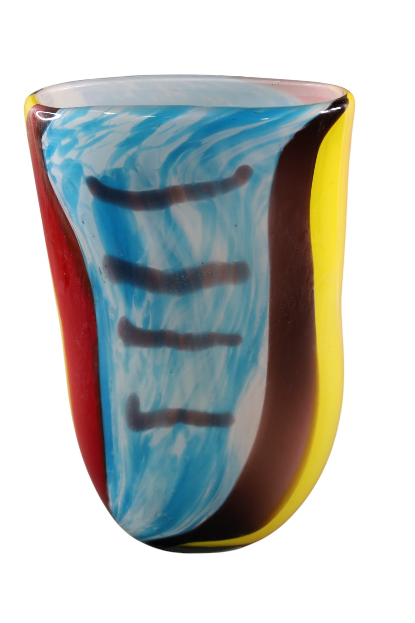 ART GLASS VASE: VINTAGE ART GLASS VASE, 9 1/2" x 15"