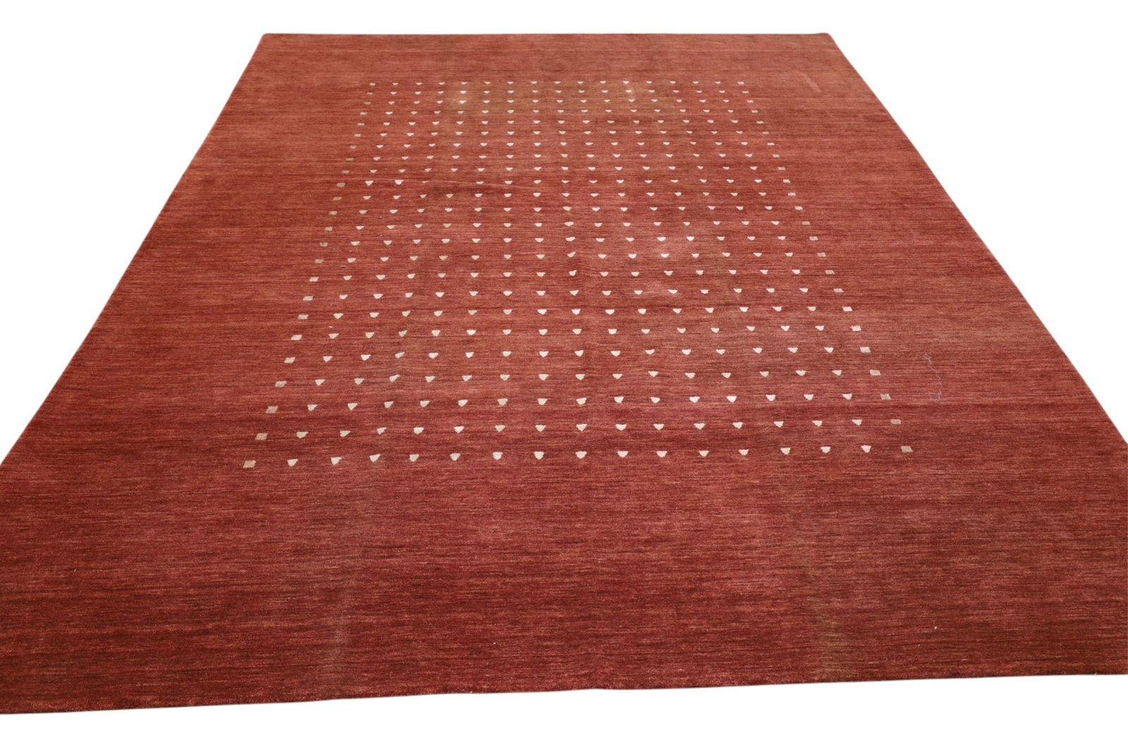 APPROX 9' x 11' 9' HAND WOVEN WOOL RUG: LARGE MCM STYLE HAND WOVEN WOOL RUG. THIS ITEM EXCEEDS SIZE LIMITATIONS FOR IN HOUSE SHIPPING, MUST BE PICKED UP IN HOUSE OR SHIPPED VIA 3rd PARTY GROUND SHIPPER.