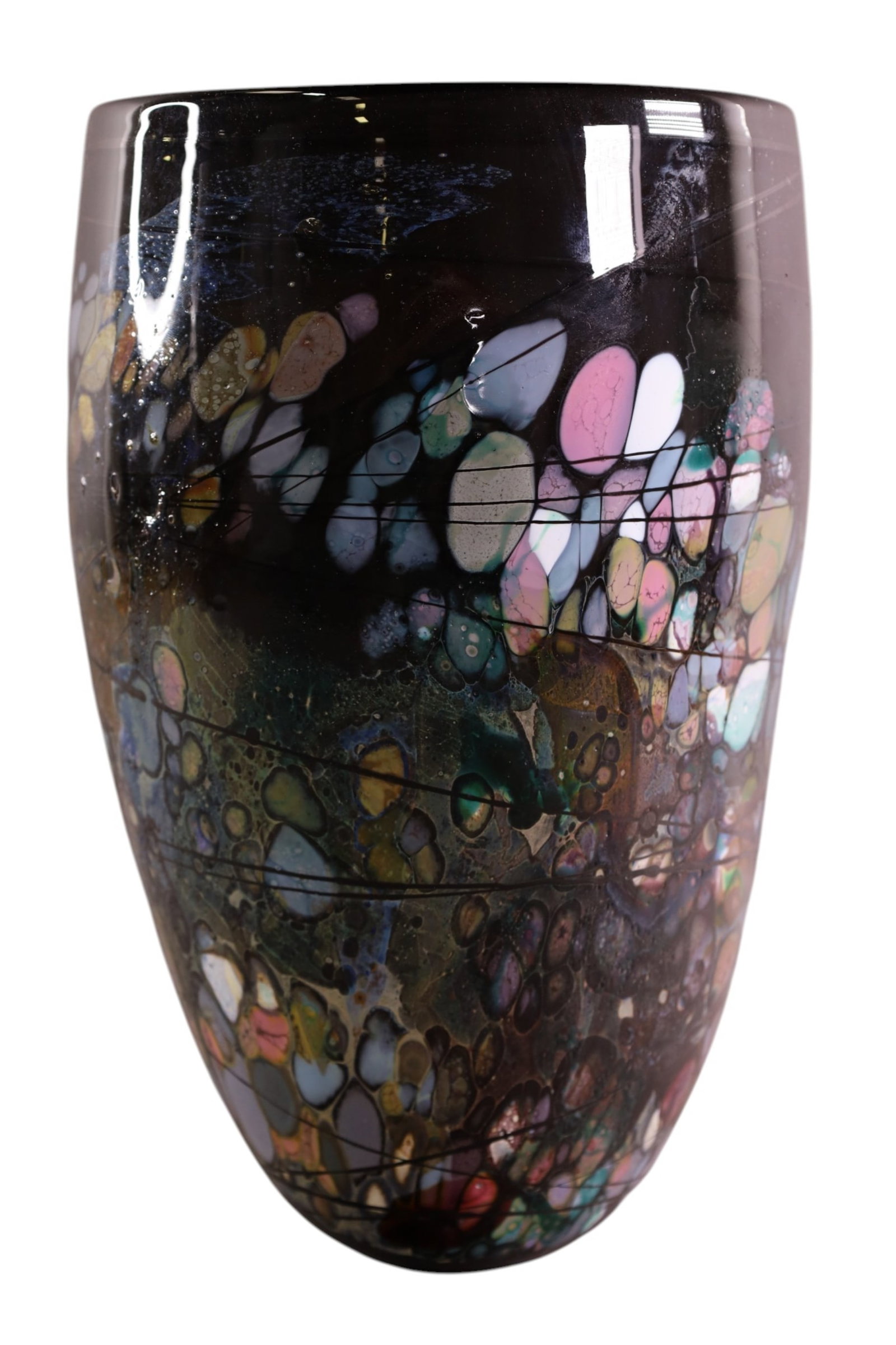 TALL ART GLASS VASE (1 of 4)