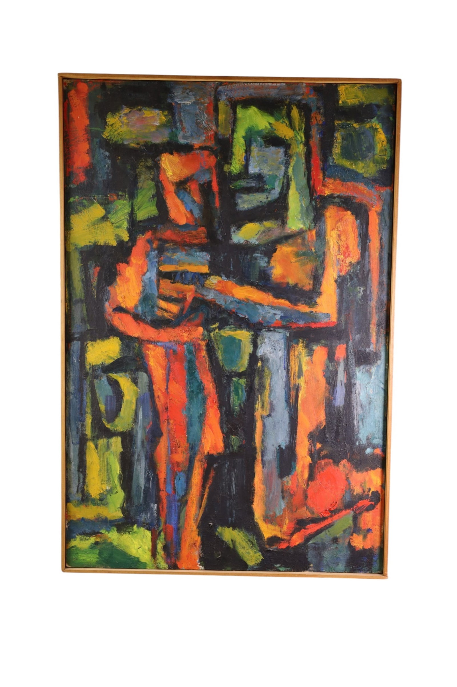 STEVAN KISSEL OIL PAINTING: OIL ON CANVAS, SIGNED ON VERSO, TITLED PARENT AND CHILD. 25" X 36 1/2"