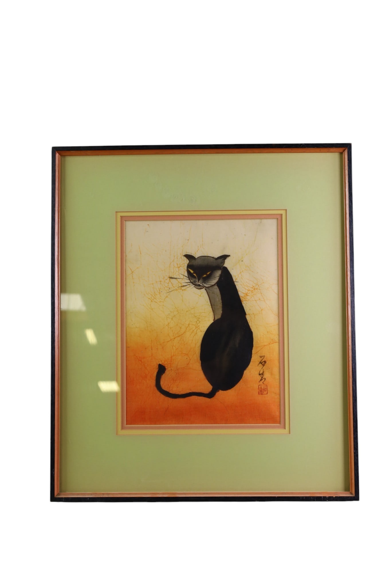 AOYAMA MASAHARU JAPANESE WOODBLOCK: FRAMED JAPANESE WOODBLOCK, 9" x 12" IMAGE SIZE. 17 1/2" X 20 1/2" IN FRAME.