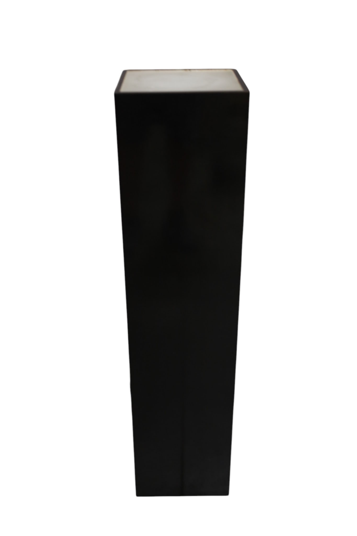 ACRYLIC PEDESTAL: BLACK ACRYLIC LIGHT UP PEDESTAL, SCRATCHES, AND CHIP TO BASE. 10" x 10" x 42" H. THIS ITEM EXCEEDS SIZE LIMITATIONS FOR IN HOUSE SHIPPING, MUST BE PICKED UP IN HOUSE OR SHIPPED VIA 3rd PARTY GROUND