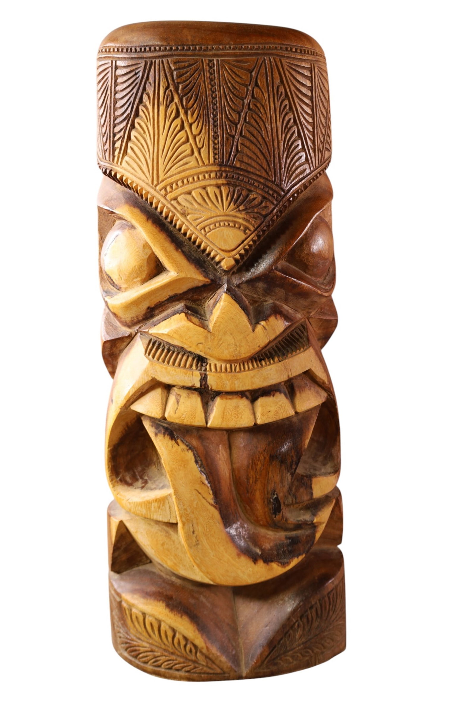 4 CARVED TIKIS - 2