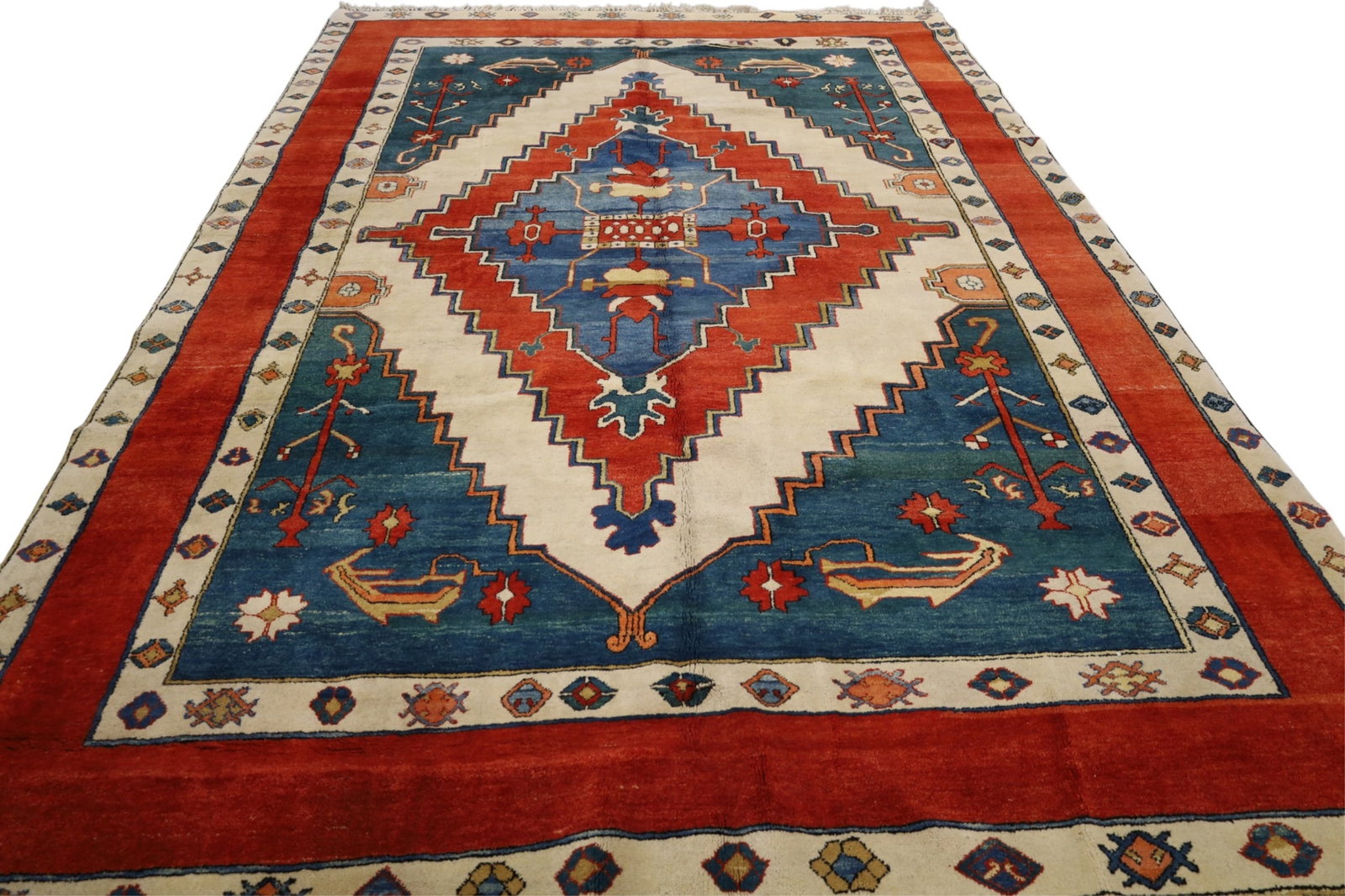 APPROX 12' 7" x 8' 8" HANDMADE WOOL RUG (1 of 4)