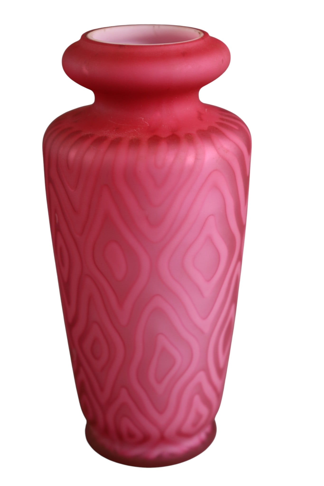 2 SATIN GLASS VASES - 2