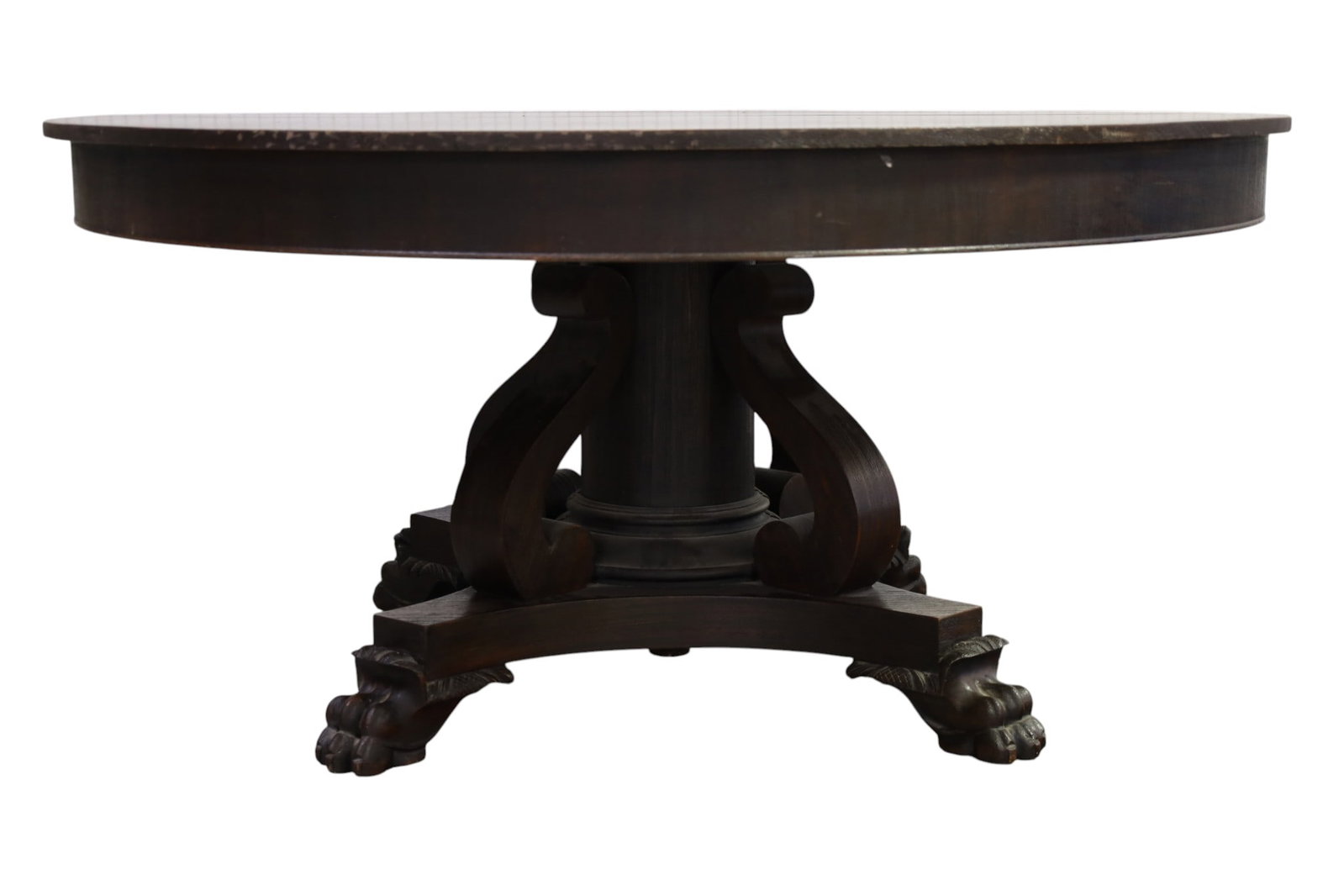 MAHOGANY CLAW FOOT DINING TABLE - 2
