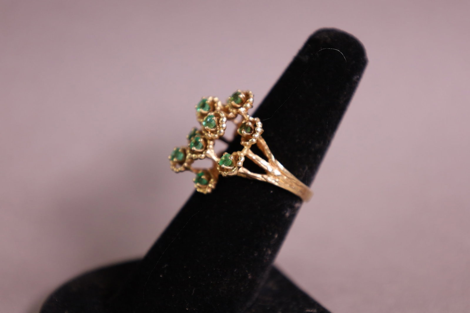 14K GOLD & EMERALD RING - 3
