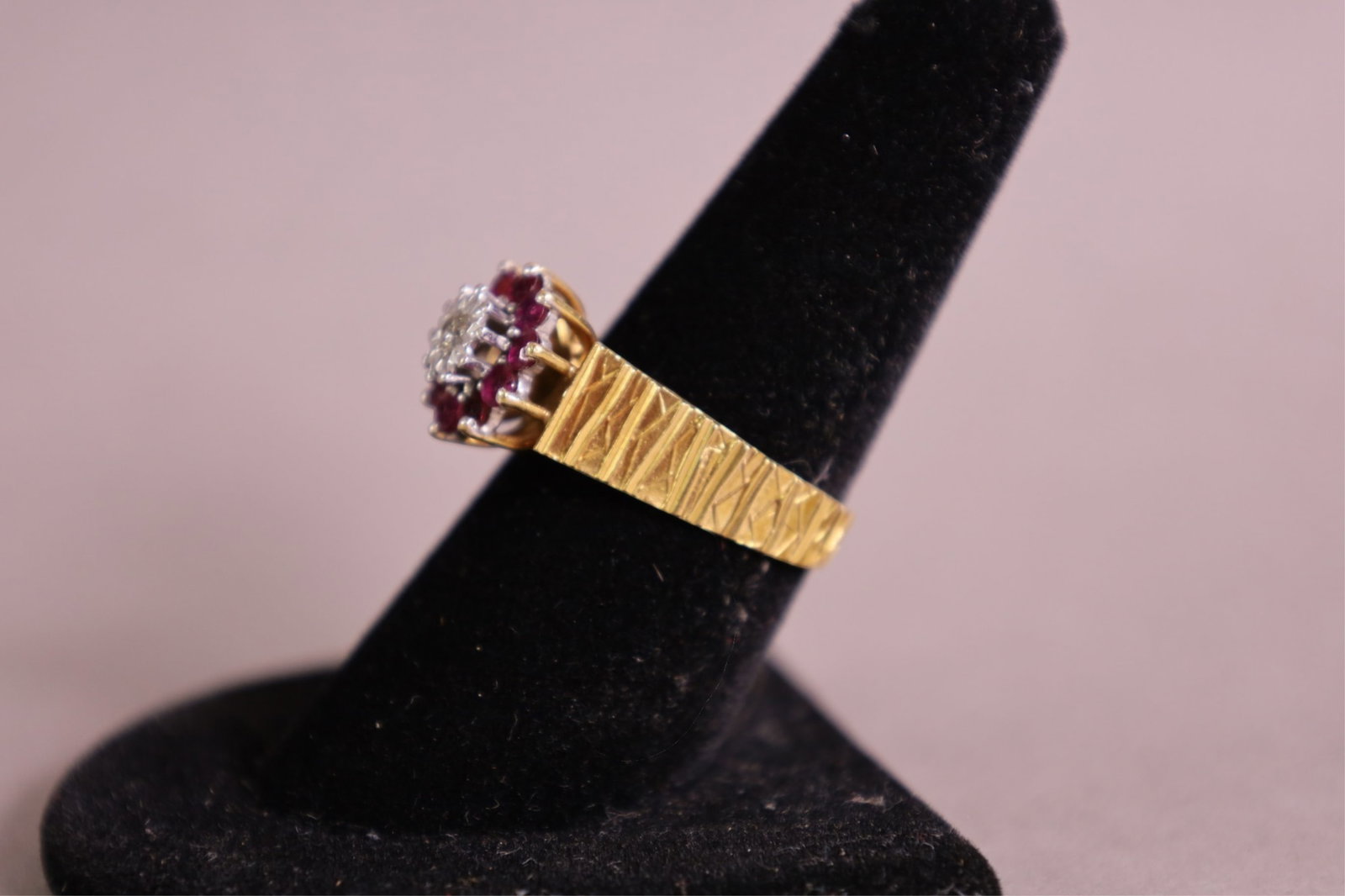 14K GOLD, RUBY & DIAMOND RING - 3