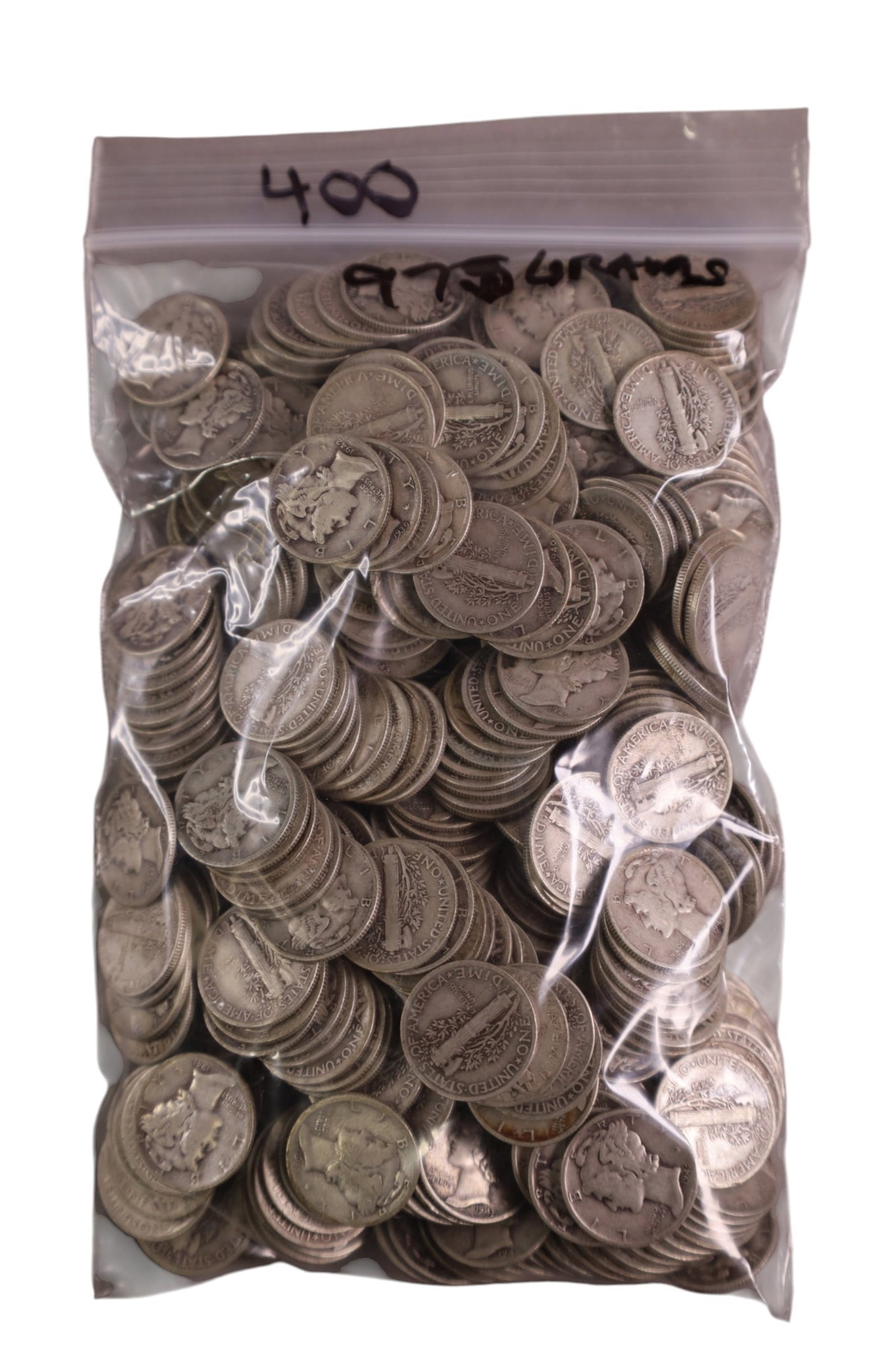 APPROX 400 MERCURY DIMES: COLLECTION OF 400 MERCURY DIMES, APPROX 975 DIMES.