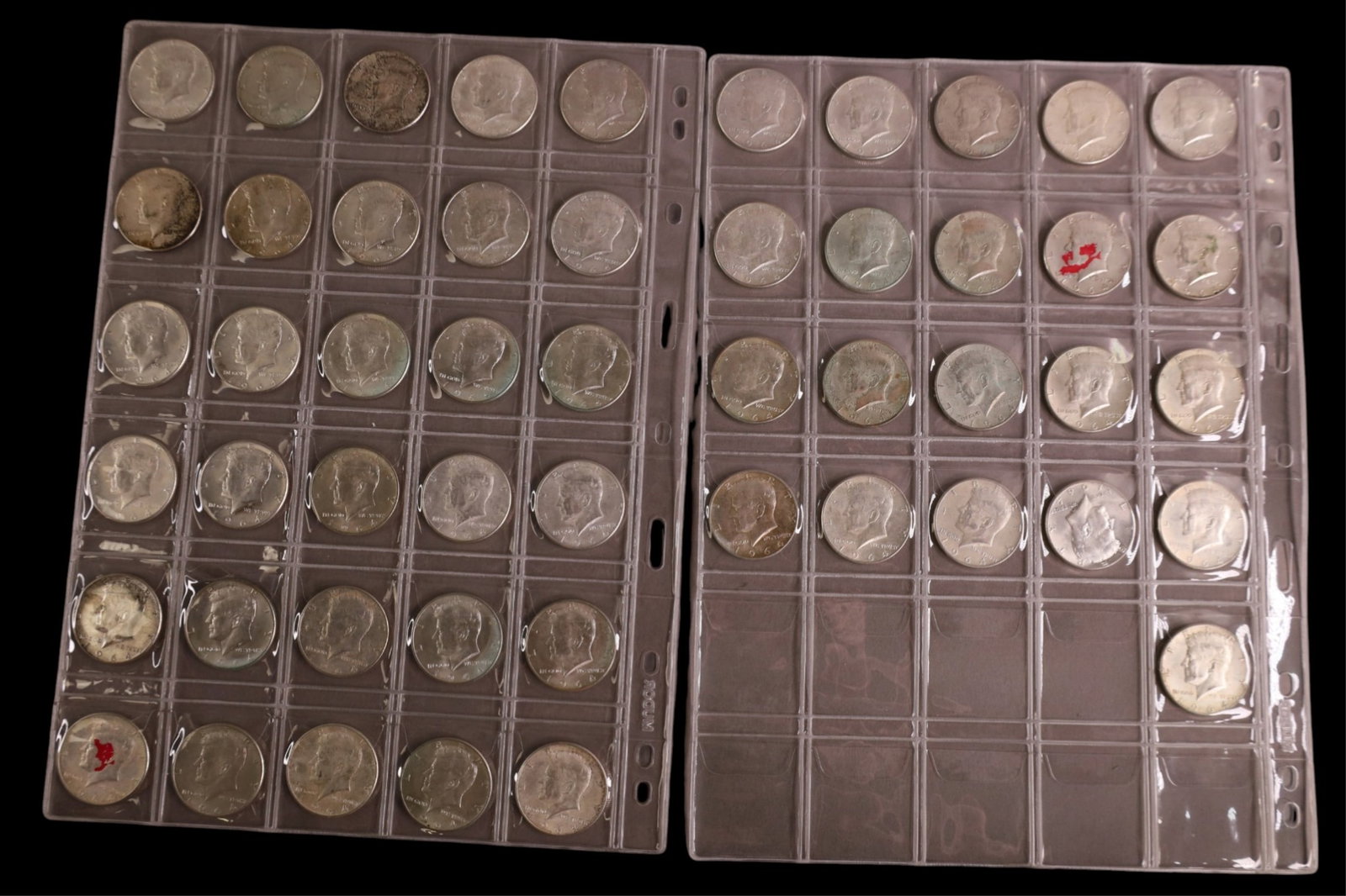 COLLECTION OF 50 KENNEDY HALVES: 1964 KENNEDY HALVES,