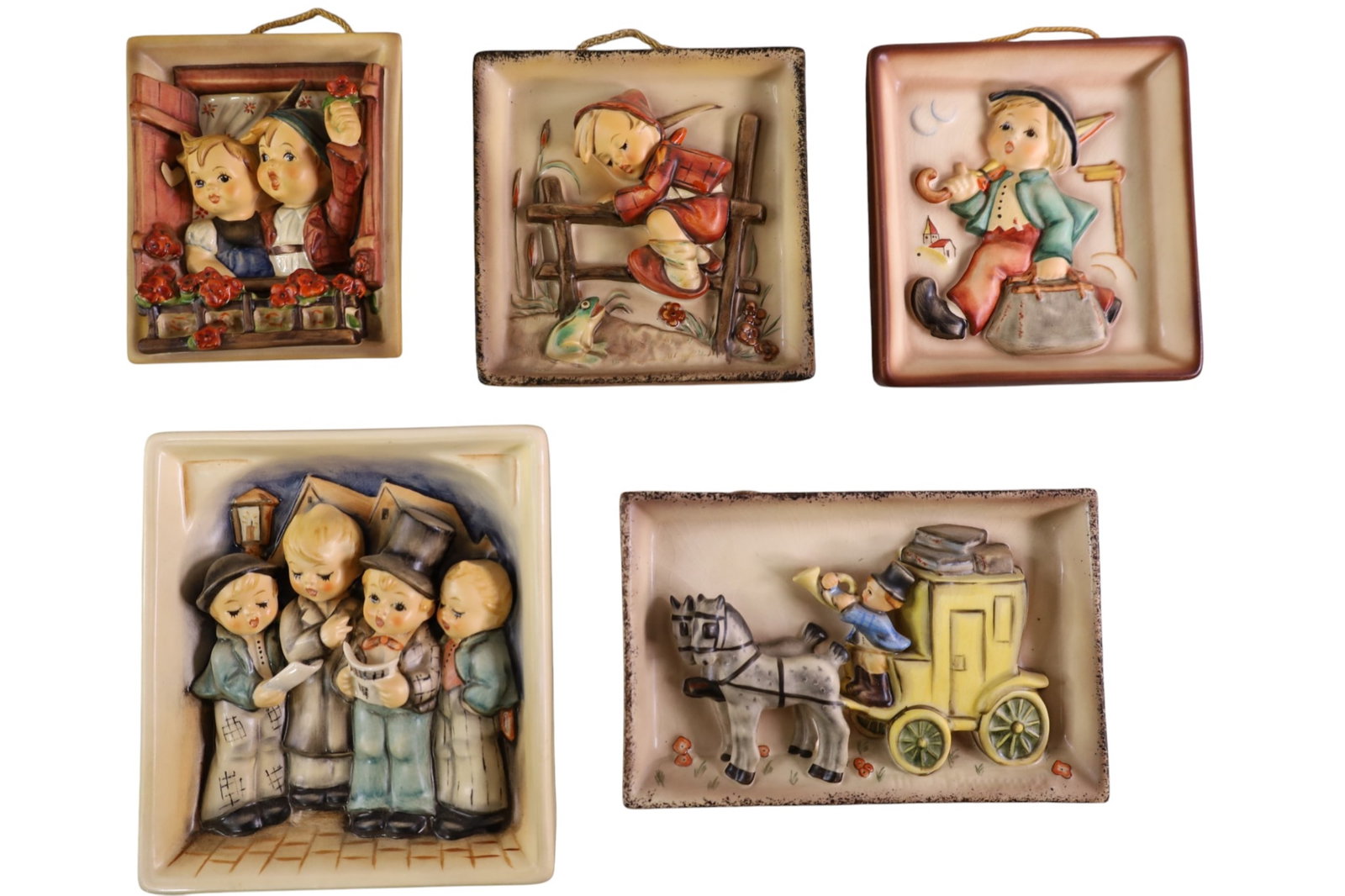 5 HUMMEL PLAQUES: MISC PLAQUES, 5" - 6" W.