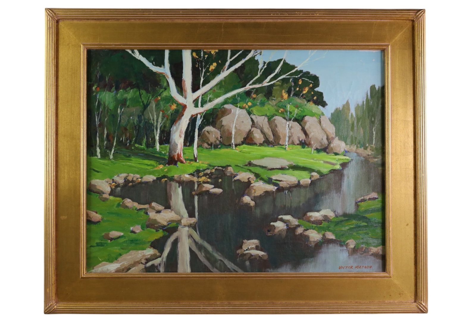 VICTOR MATSON OIL PAINTING: OIL ON CANVAS, SIGNED LOWER RIGHT, TITLED INEVITABLE. 24" x 18" IMAGE SIZE / 30" x 24" IN FRAME. THIS ITEM EXCEEDS SIZE LIMITATIONS FOR IN HOUSE SHIPPING, MUST BE PICKED UP IN HOUSE OR SHIPPED VIA
