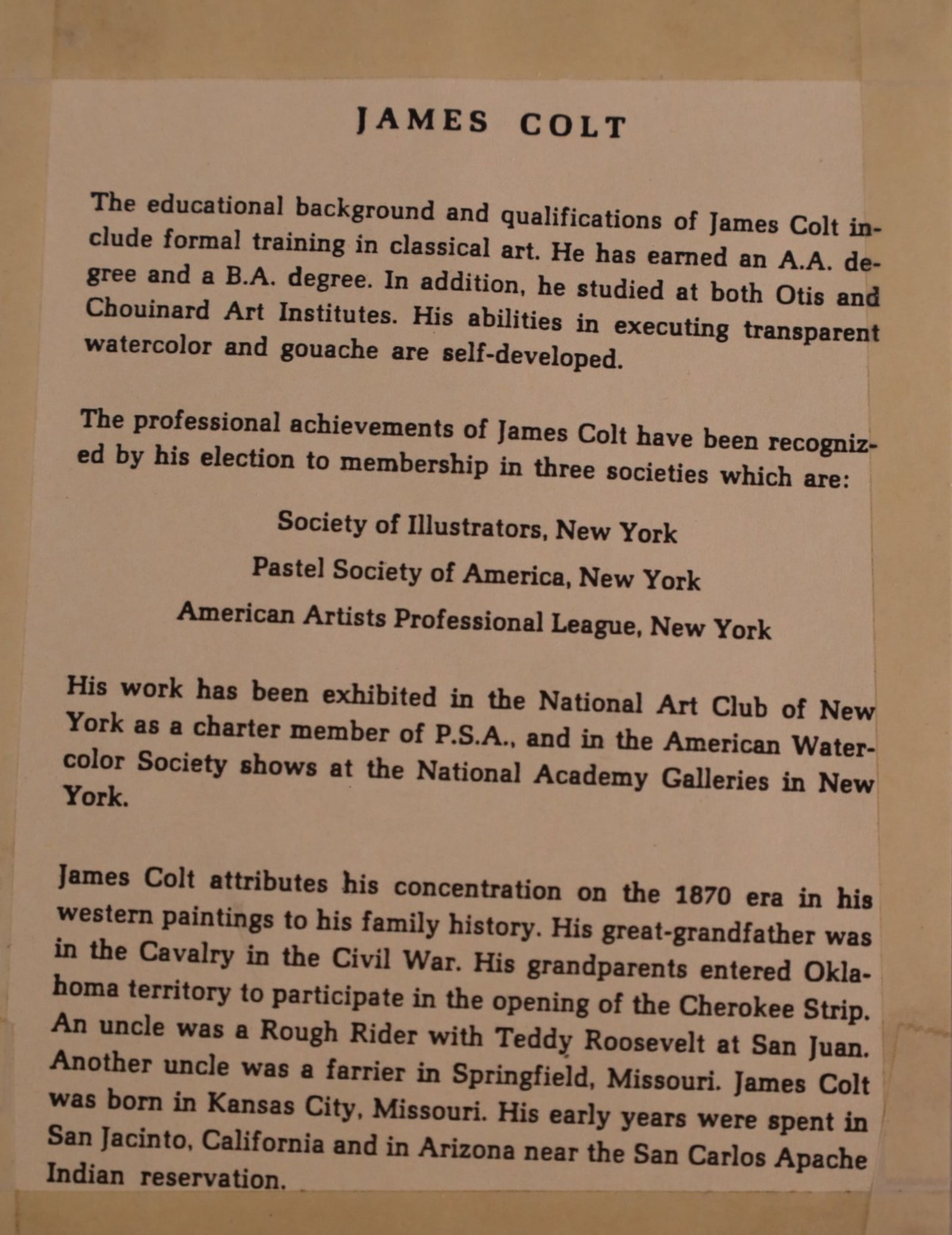 JAMES COLT WATERCOLOR - 4
