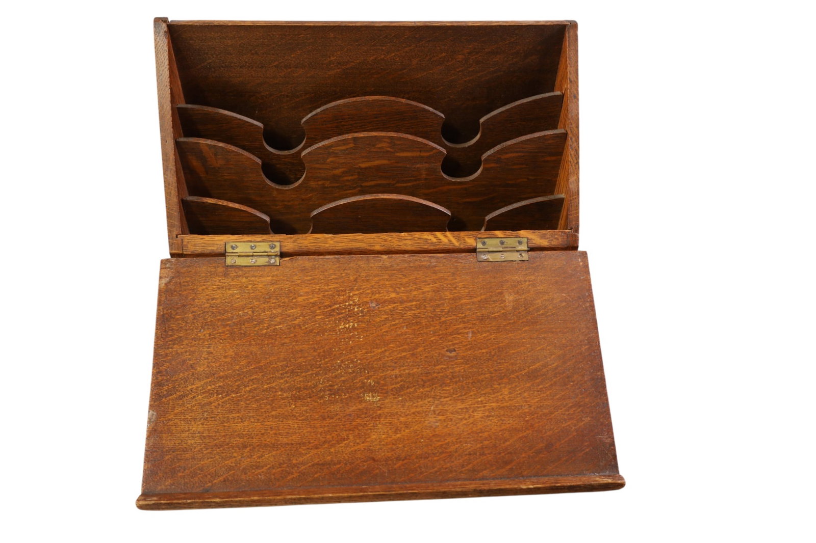 ANTIQUE OAK LETTER BOX - 2