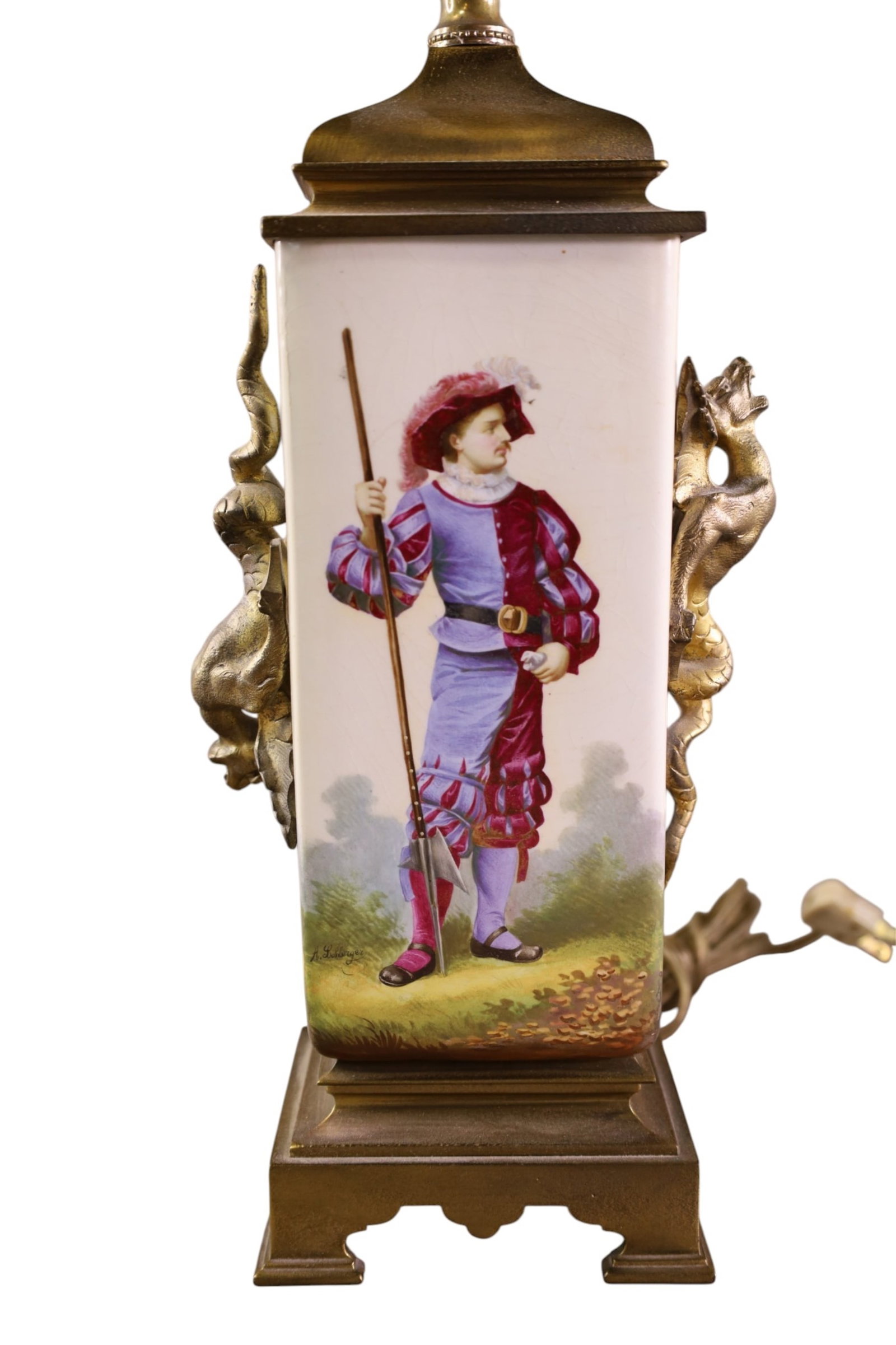 HAND PAINTED PORCELAIN TABLE LAMP - 2
