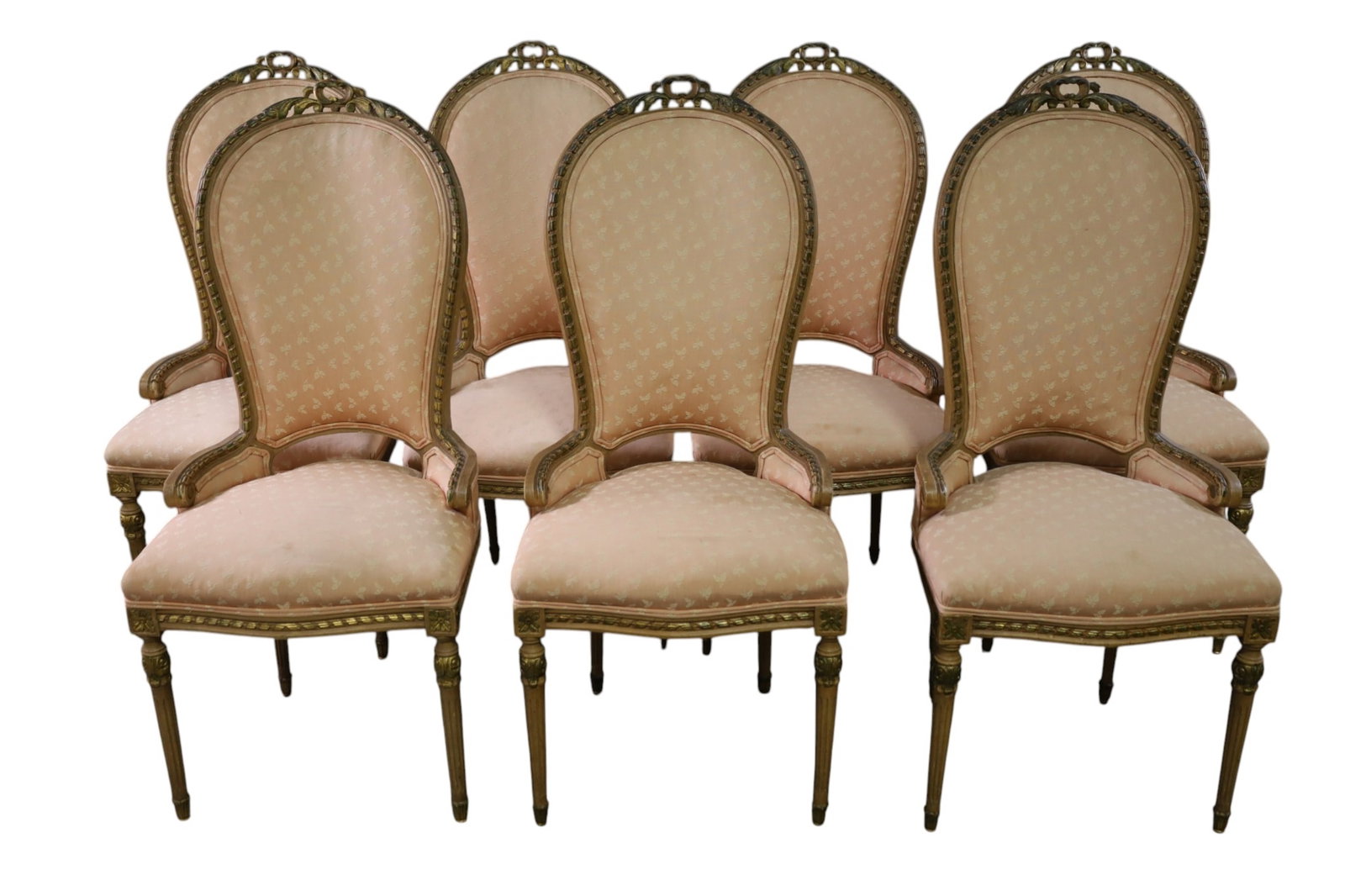 SET OF 7 GILT DINING CHIARS (1 of 6)