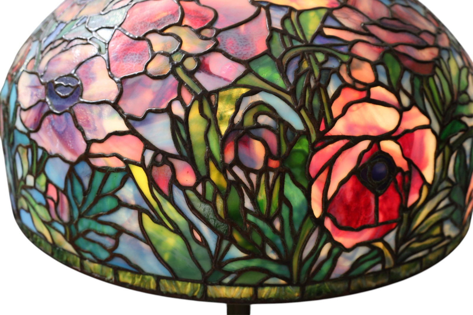 BUFFALO STUDIOS BRONZE & LEADED GLASS FLOOR LAMP - 3
