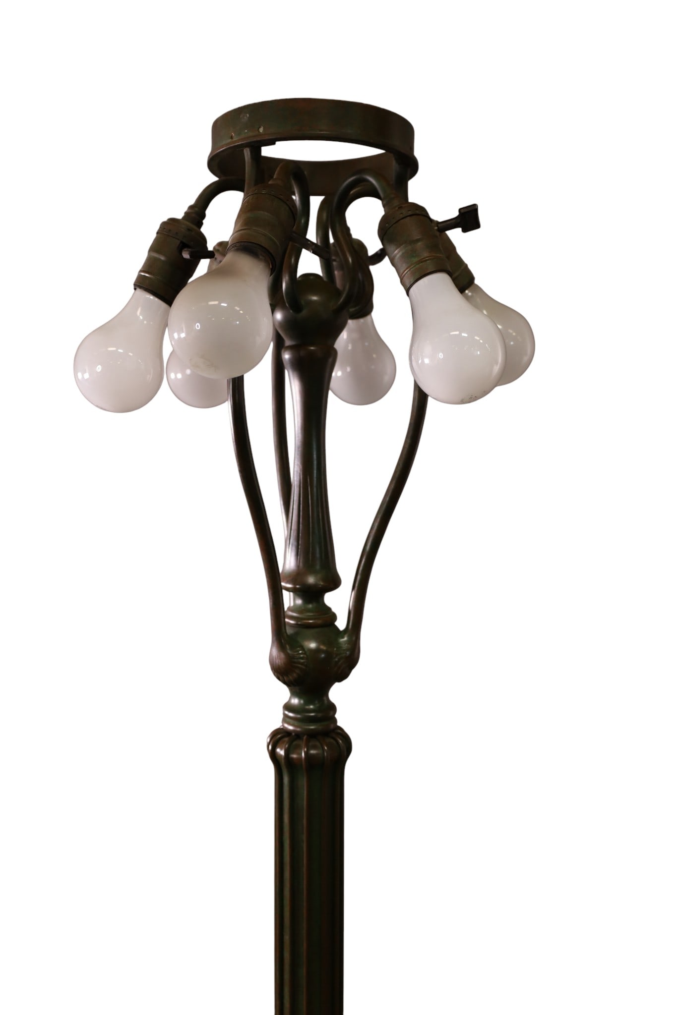 BUFFALO STUDIOS BRONZE & LEADED GLASS FLOOR LAMP - 8