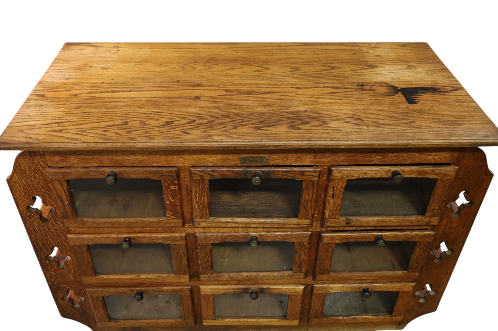 ANTIQUE OAK BEAN COUNTER - 2