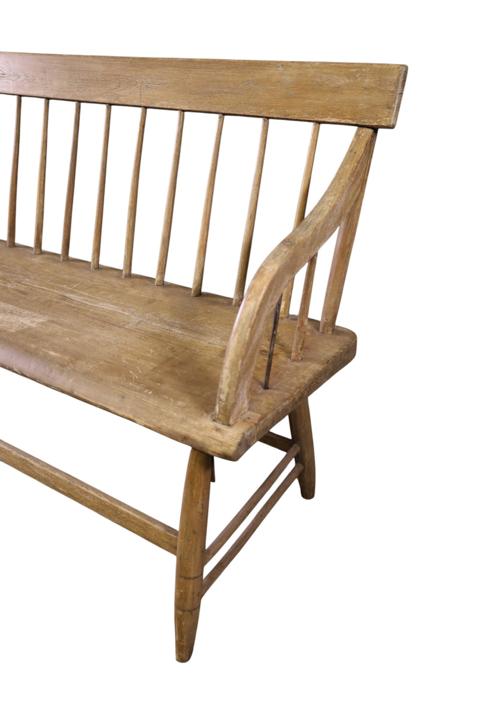 LONG PRIMITIVE PINE BENCH - 2