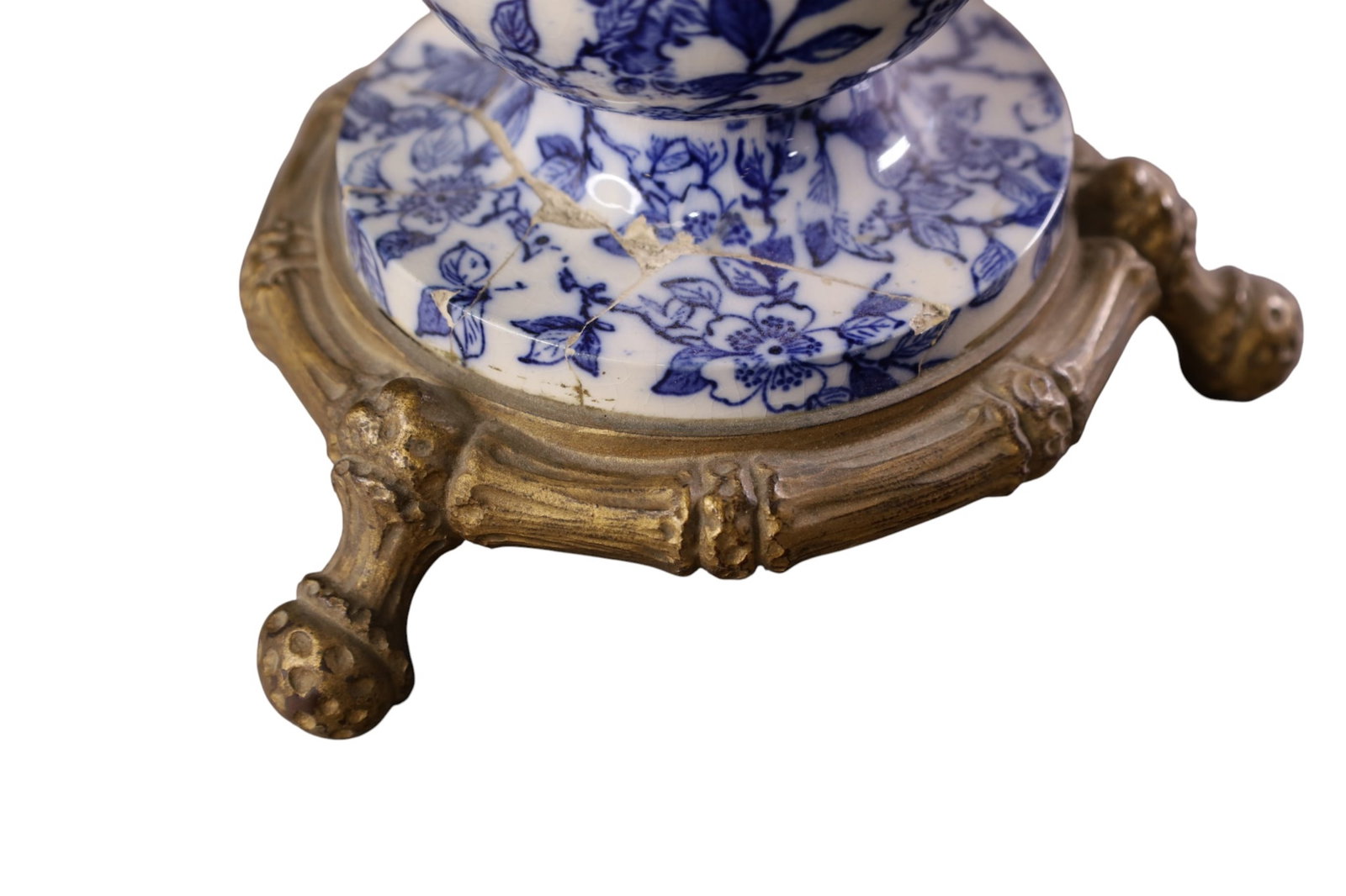 ANTIQUE DELFT STYLE TABLE LAMP - 3