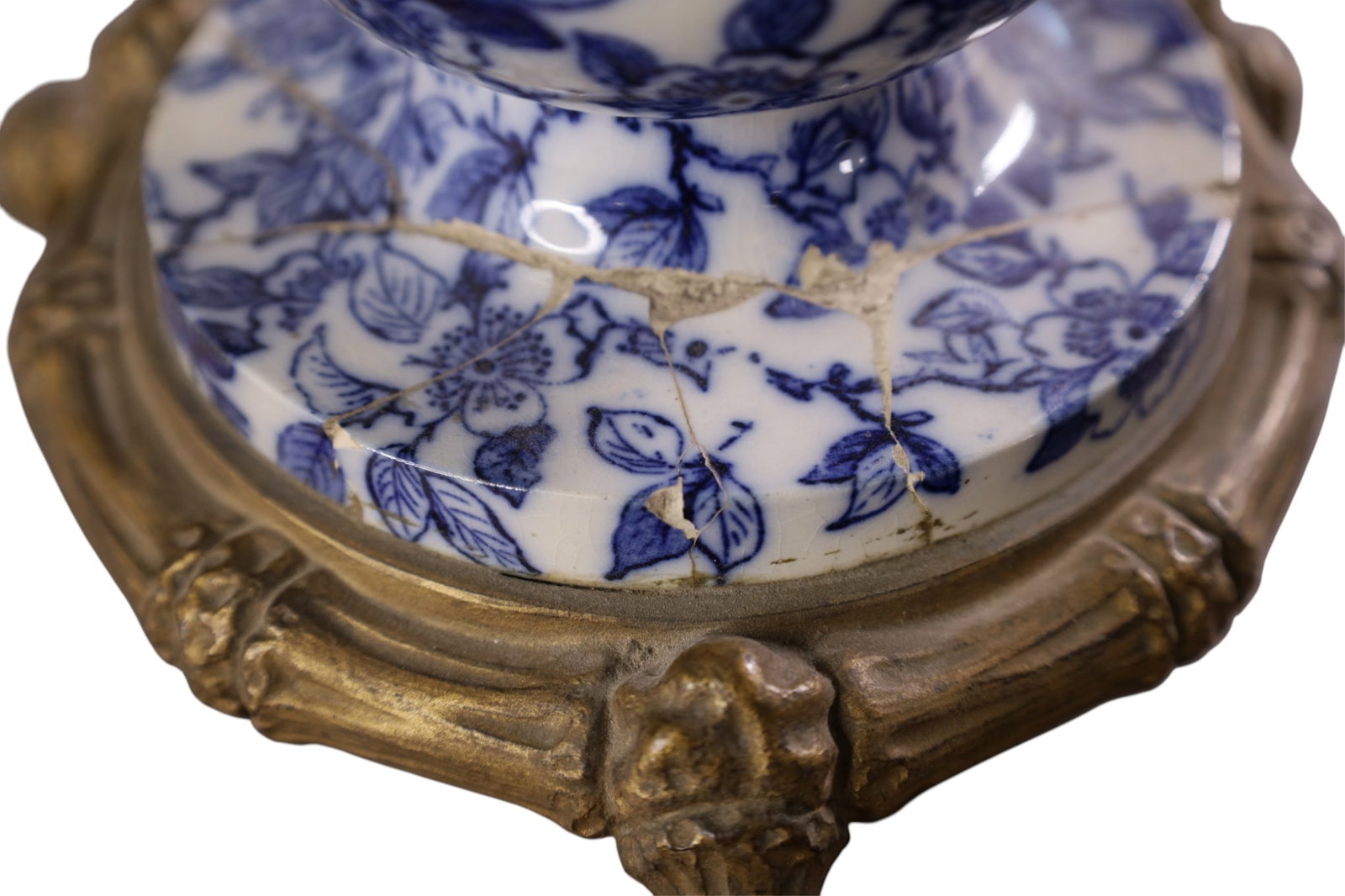 ANTIQUE DELFT STYLE TABLE LAMP - 4