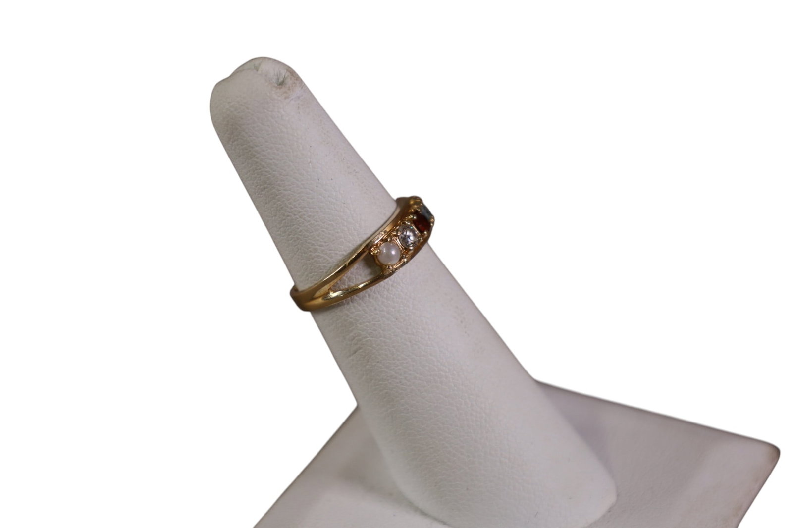 10K GOLD & MULTI STONE RING - 2