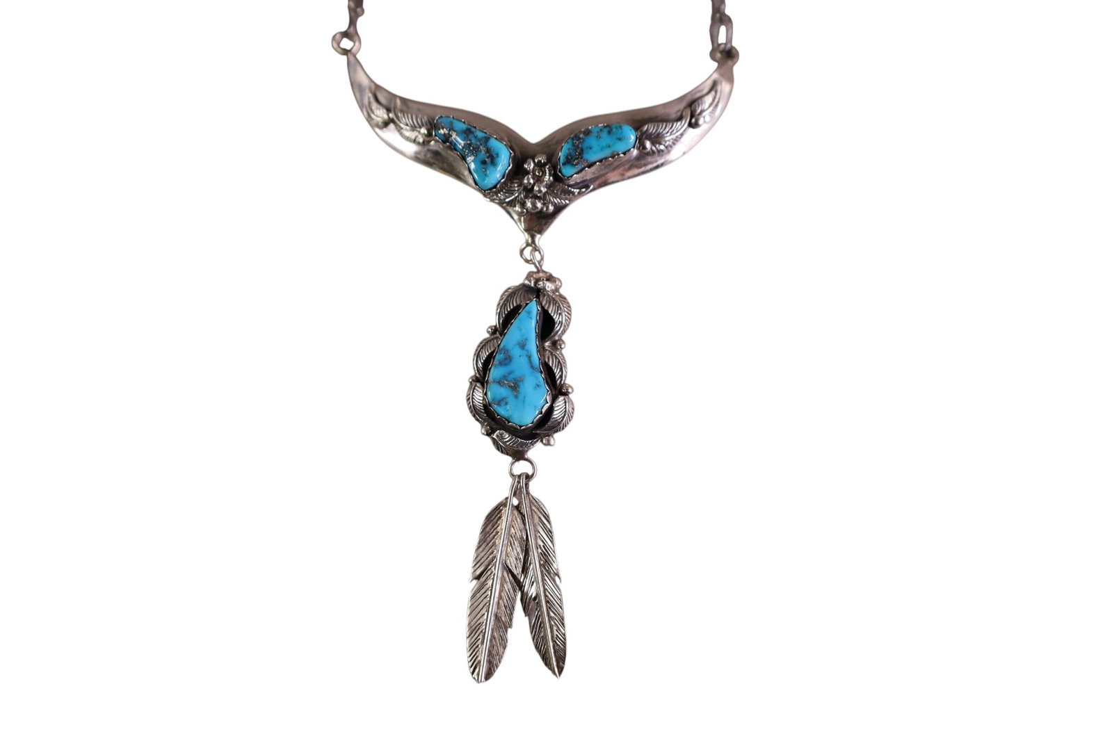 NAVAJO SILVER NECKLACE - 2
