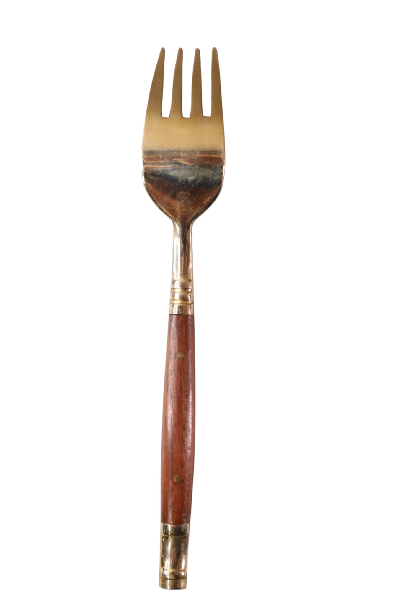BRASS AND ROSEWOOD FLATWARE SET - 5