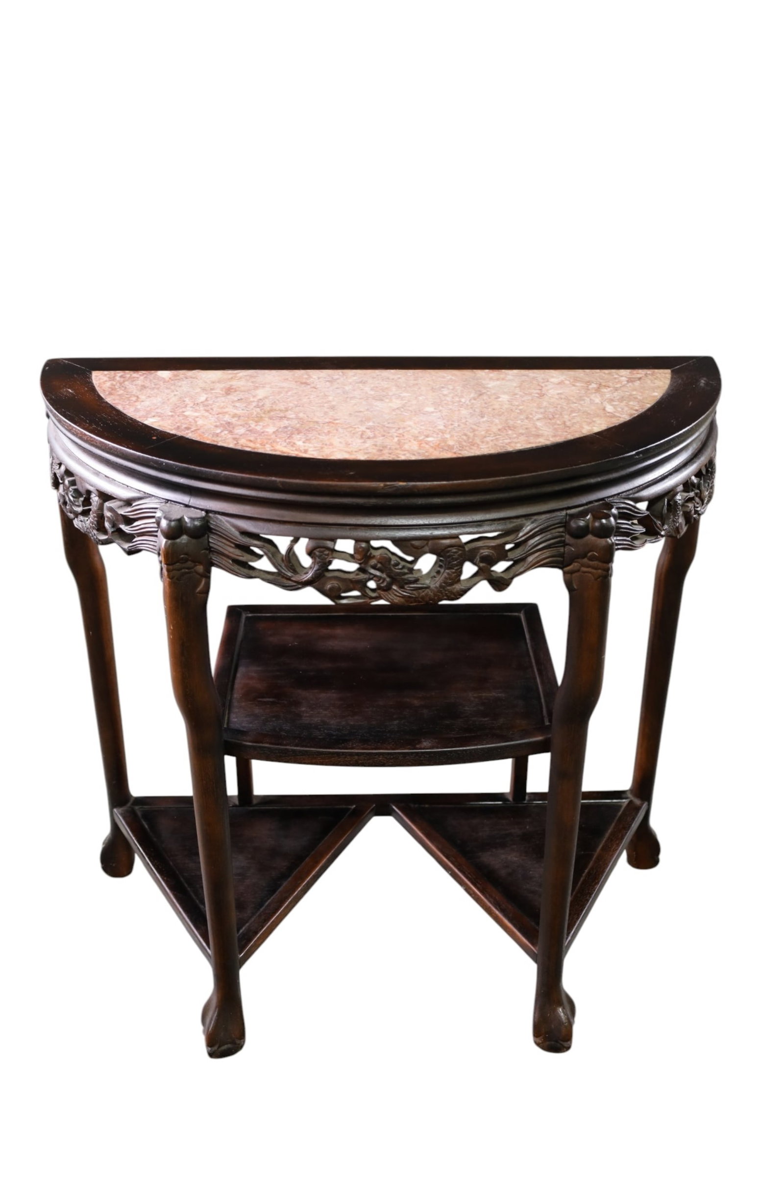 CHINESE MARBLE TOP CONSOLE TABLE (1 of 3)