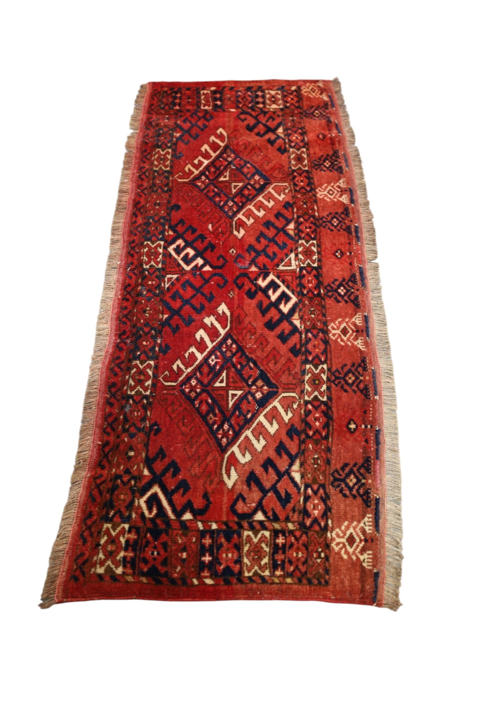 APPROX 1' 7" x 4' 4" RUNNER RUG: SMALL TRIBAL HANDMADE RUNNER RUG.
