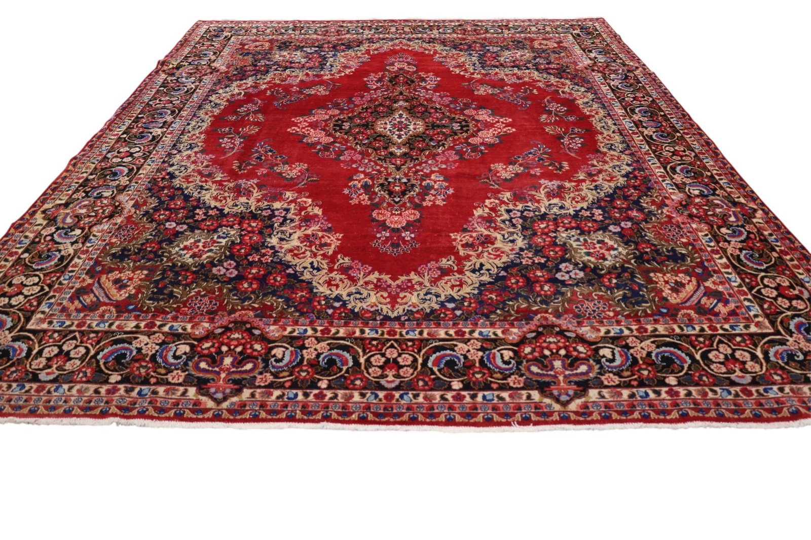 APPROX 10' 6" x 13' 6" HANDMADE WOOL RUG: HANDMADE WOOL RUG.THIS ITEM EXCEEDS SIZE LIMITATIONS FOR IN HOUSE SHIPPING, MUST BE SHIPPED VIA 3rd PARTY GROUND SHIPPER OR PICKED UP IN HOUSE.