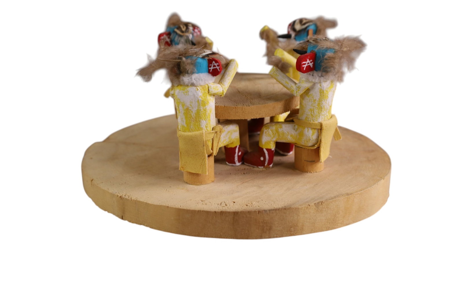 HOPI HUMMINGBIRD KACHINA DIARAMA: HANDMADE NATIVE AMERICAN HOPI HUMMING BIRD KACHINA DOLL DIARAMA. 8" W x 4" H.