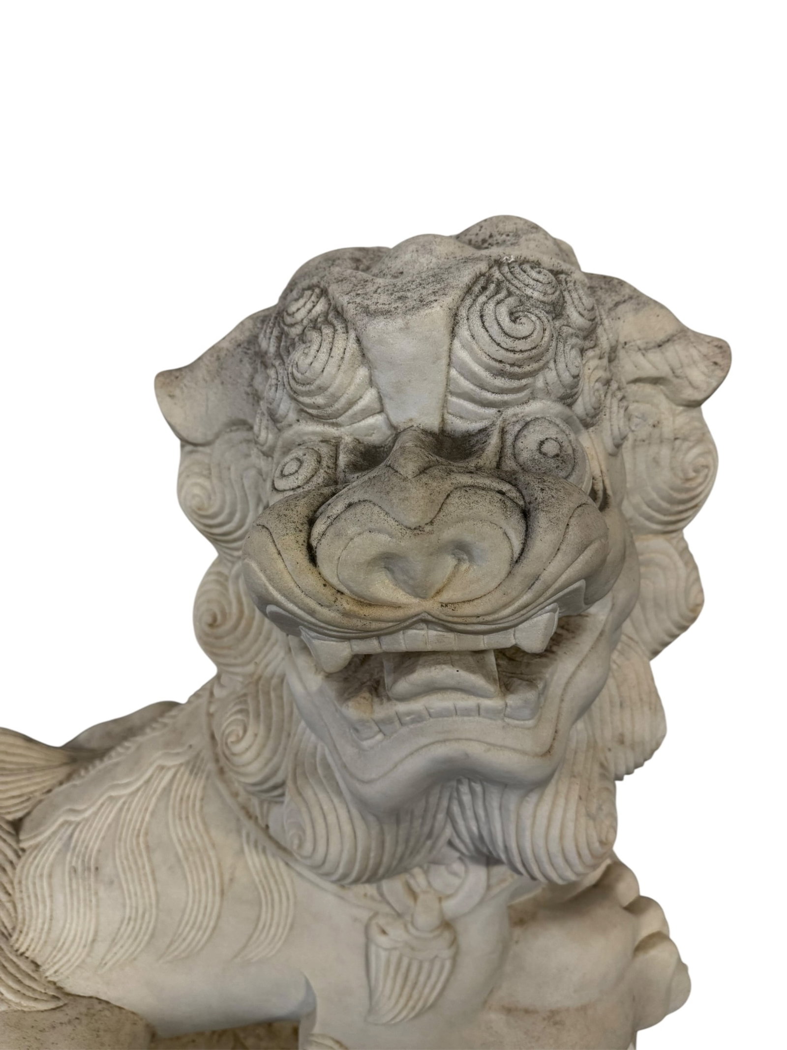 LARGE SOLID MARBLE FOO LION - 2