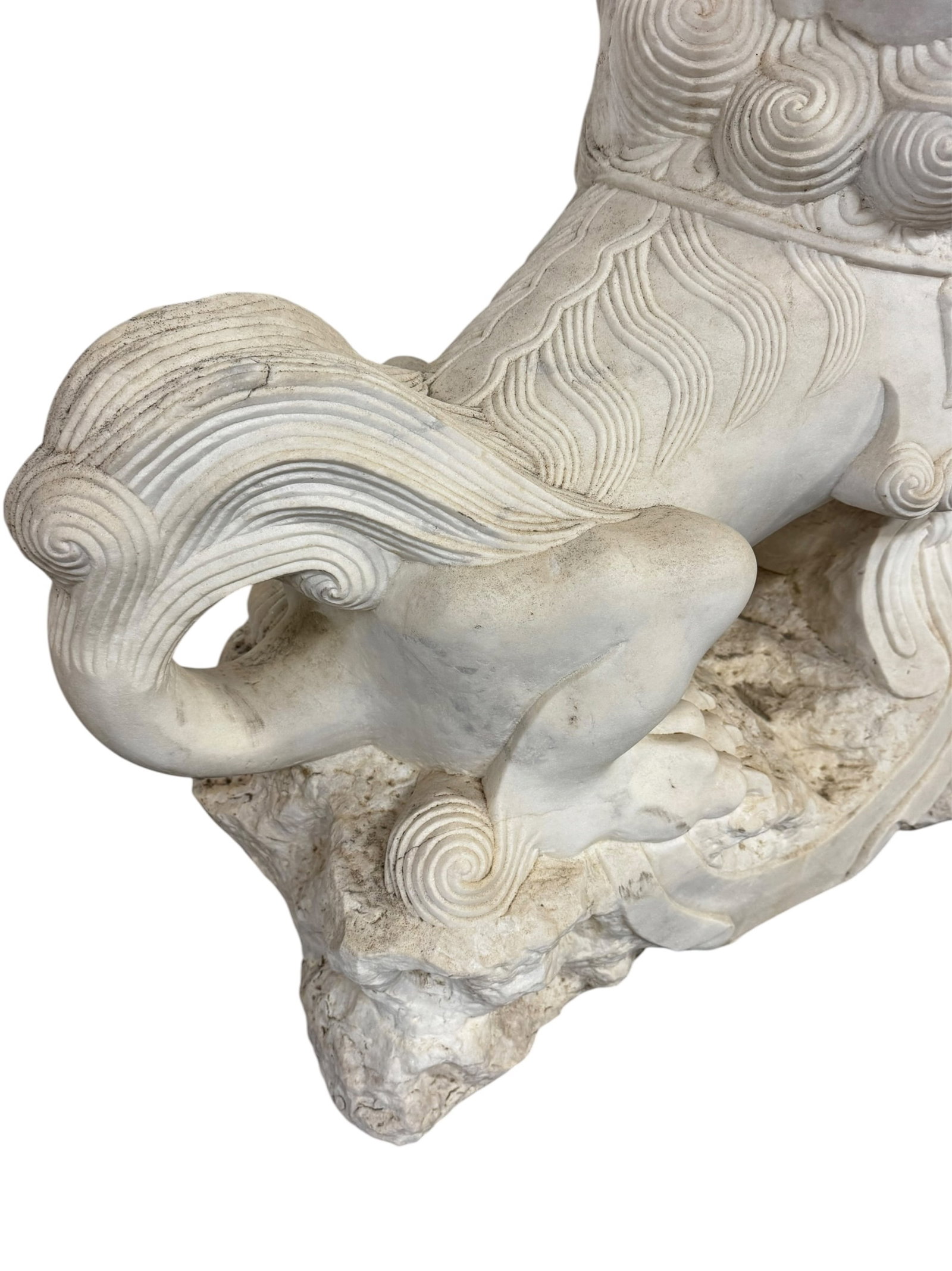 LARGE SOLID MARBLE FOO LION - 3
