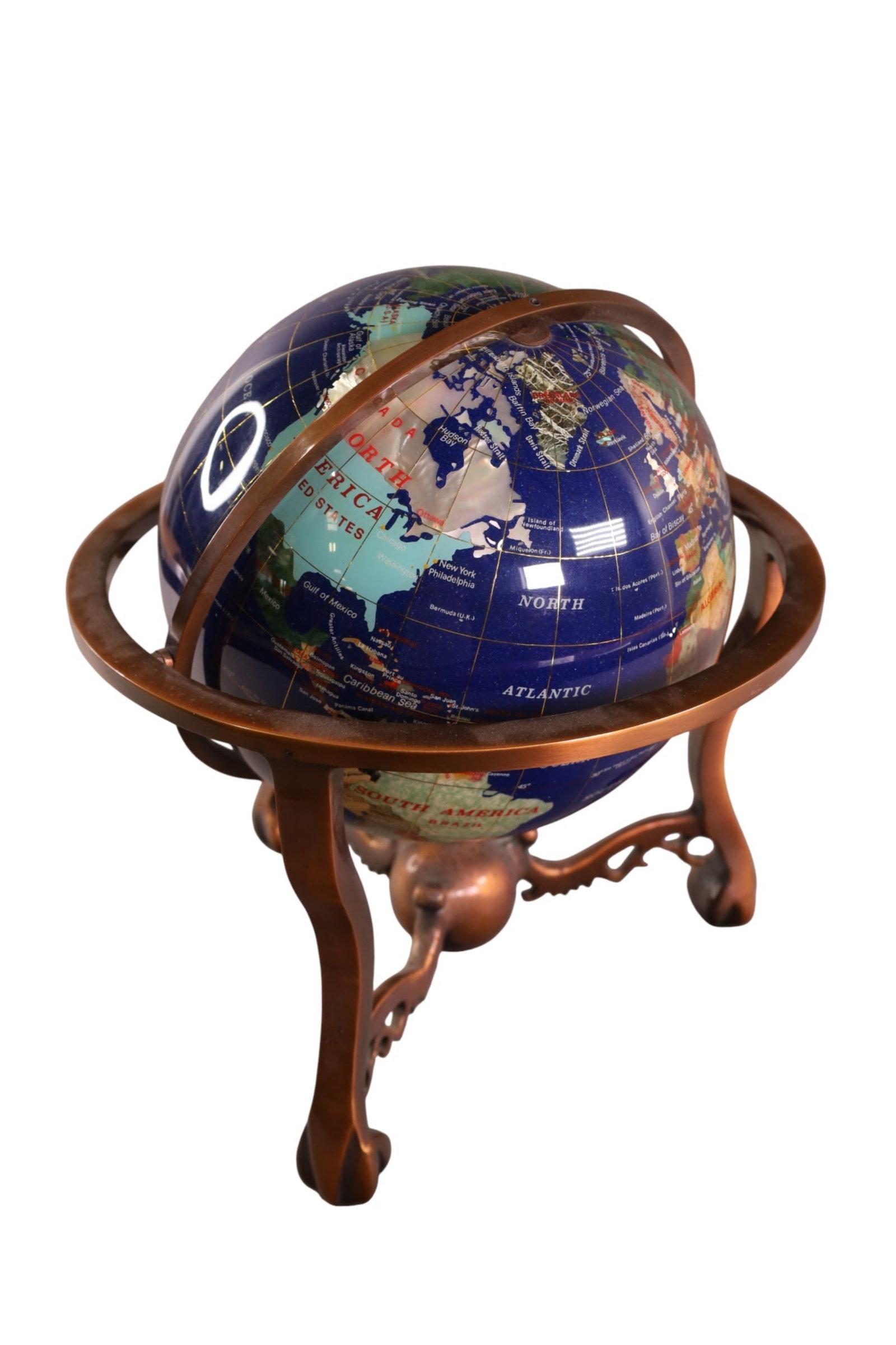 INLAID STONE GLOBE - 2