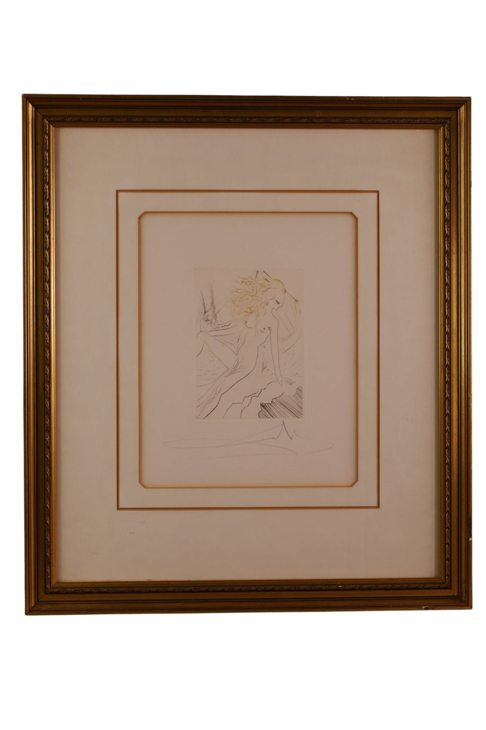 SALVADOR DALI PRINT: FRAMED PRINT, TITLED DECAMERON - 2ND DAY. SALVADOR DALI. 20" x 23 1/2" IN FRAME