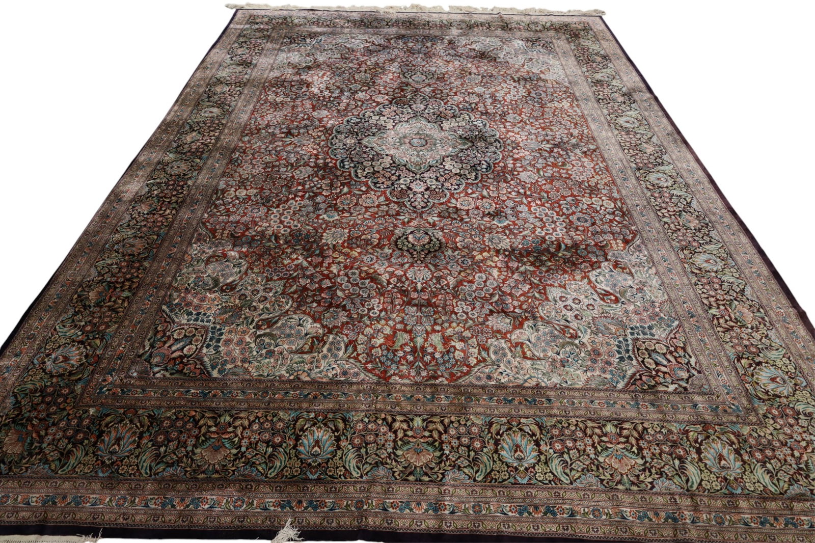 APPROX 10' x 14' 6" HANDMADE WOOL RUG: CHINESE PERSIAN TABRIZ WOOL RUG