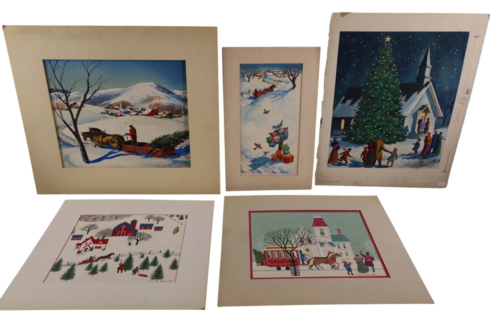 5 CHARLES PAYZANT WATERCOLORS (1 of 9)