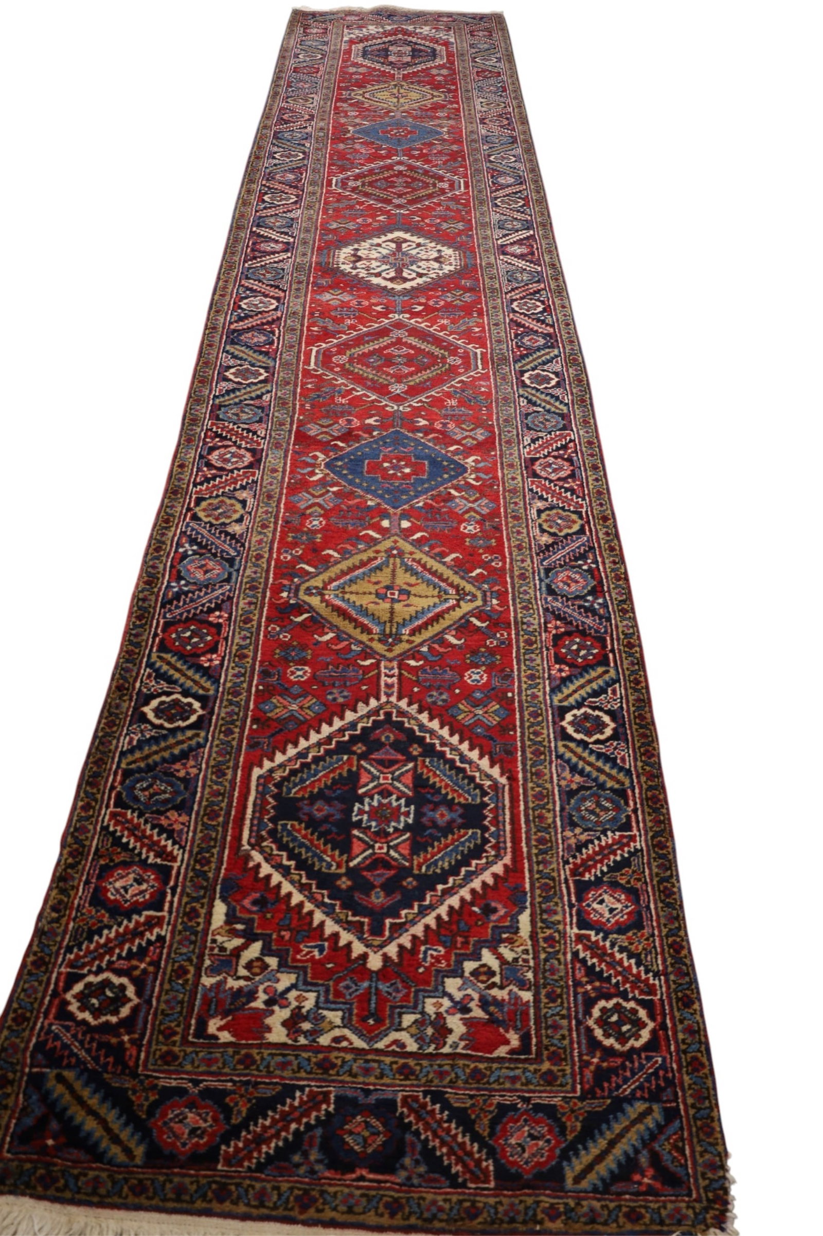 APPROX 16' 9" x 3' 6" HANDMADE WOOL RUNNER RUG (1 of 5)