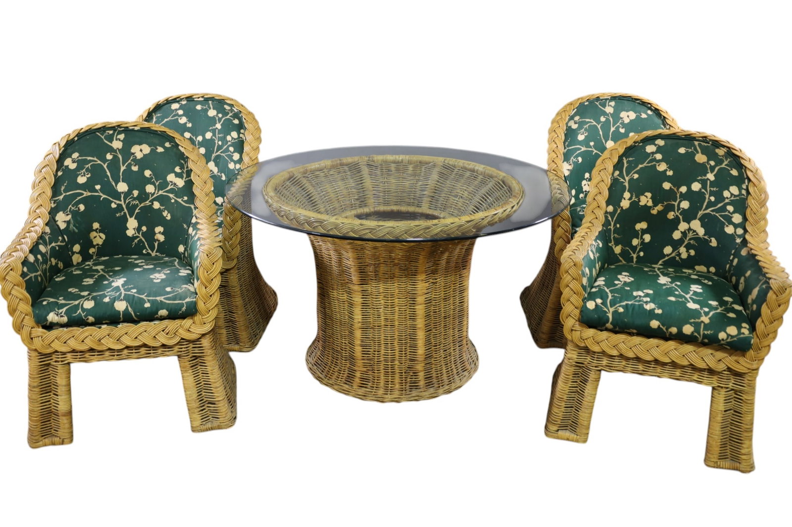WICKER TABLE AND CHAIRS (1 of 4)
