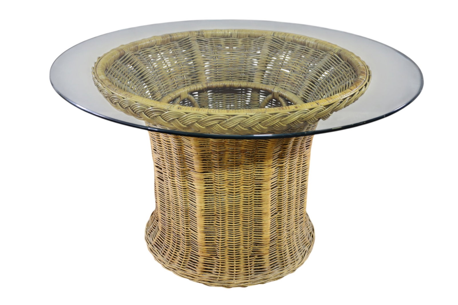 WICKER TABLE AND CHAIRS - 4