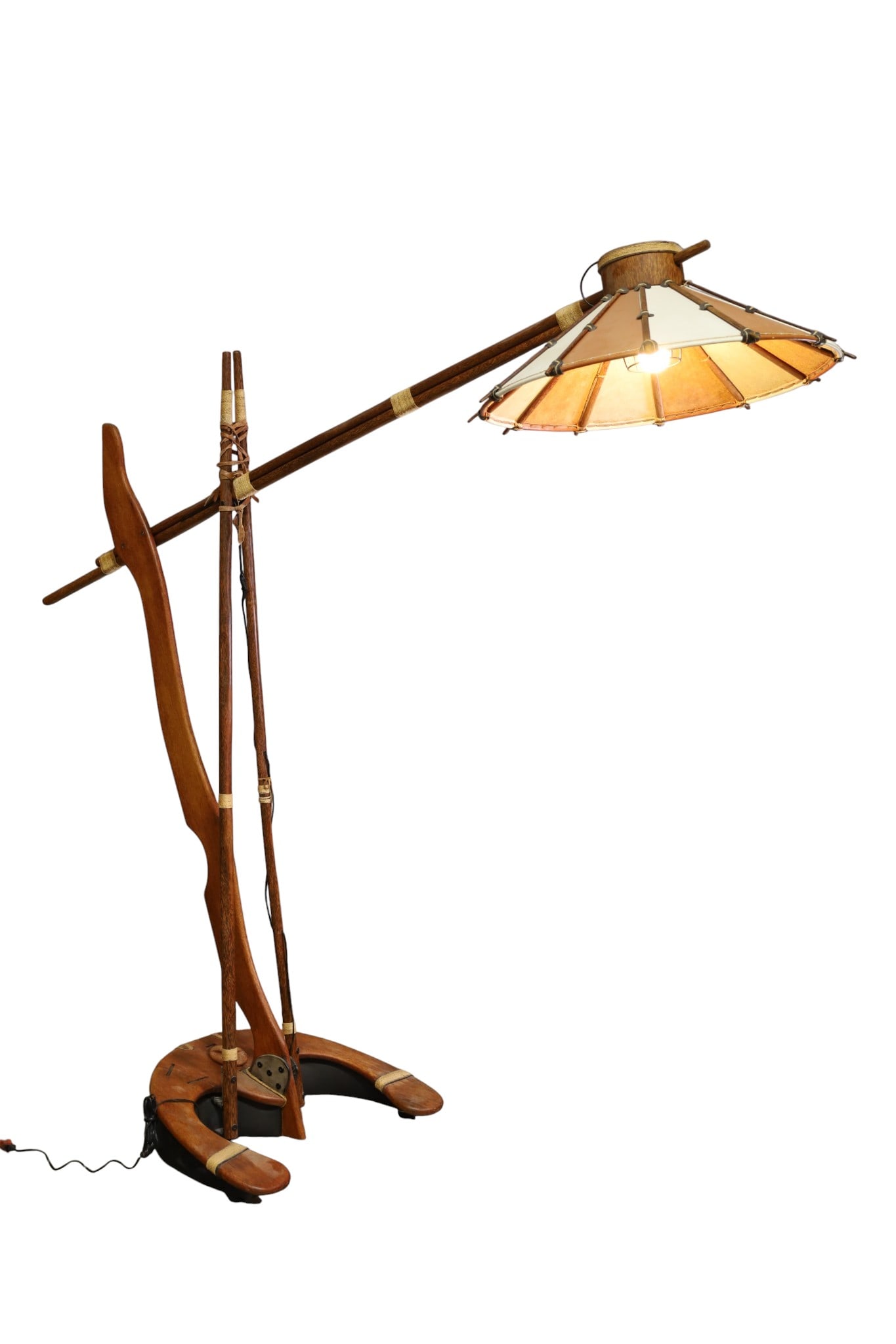 PACIFIC GREEN PALM WOOD FLOOR LAMP (1 of 8)