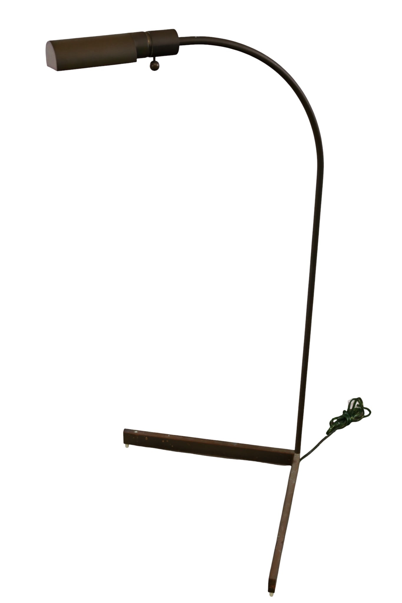 VINTAGE FLOOR LAMP: SMALL ARC FLOOR LAMP, IN THE STYLE CEDRIC HARTMAN, UNMARKED. 36" H. THIS ITEM EXCEEDS SIZE, WEIGHT, AND OR FRAGILITY LIMITATIONS FOR IN HOUSE SHIPPING, MUST BE PICKED UP IN HOUSE OR SHIPPED VIA 3rd